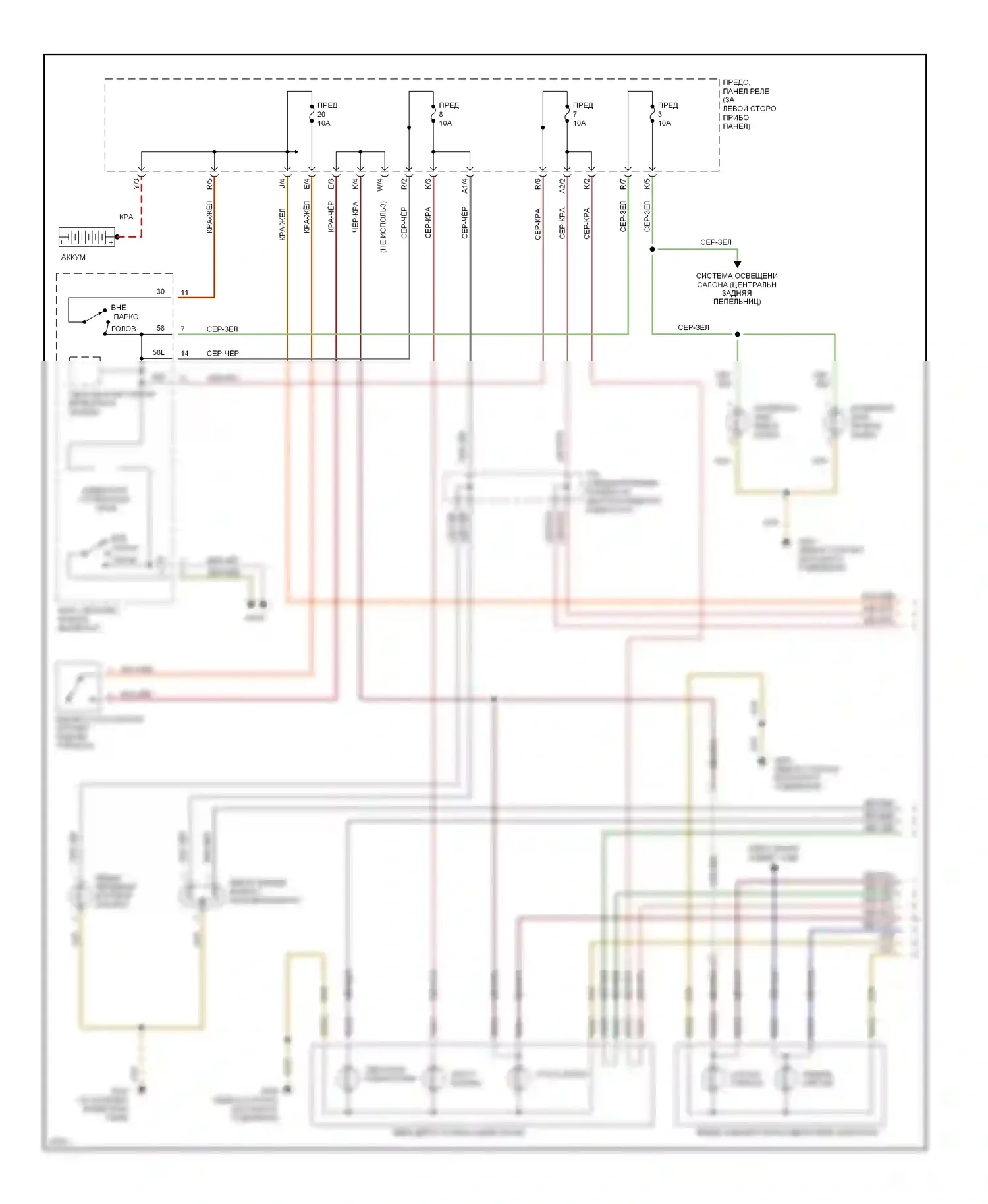 Jetta Volkswagen III (1992-1998): Электросхема фар и фонарей (1 из 2) 