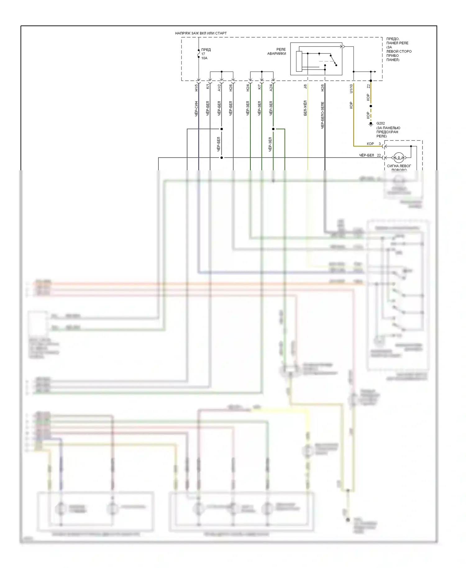 Jetta Volkswagen III (1992-1998): Электросхема фар и фонарей (2 из 2) 
