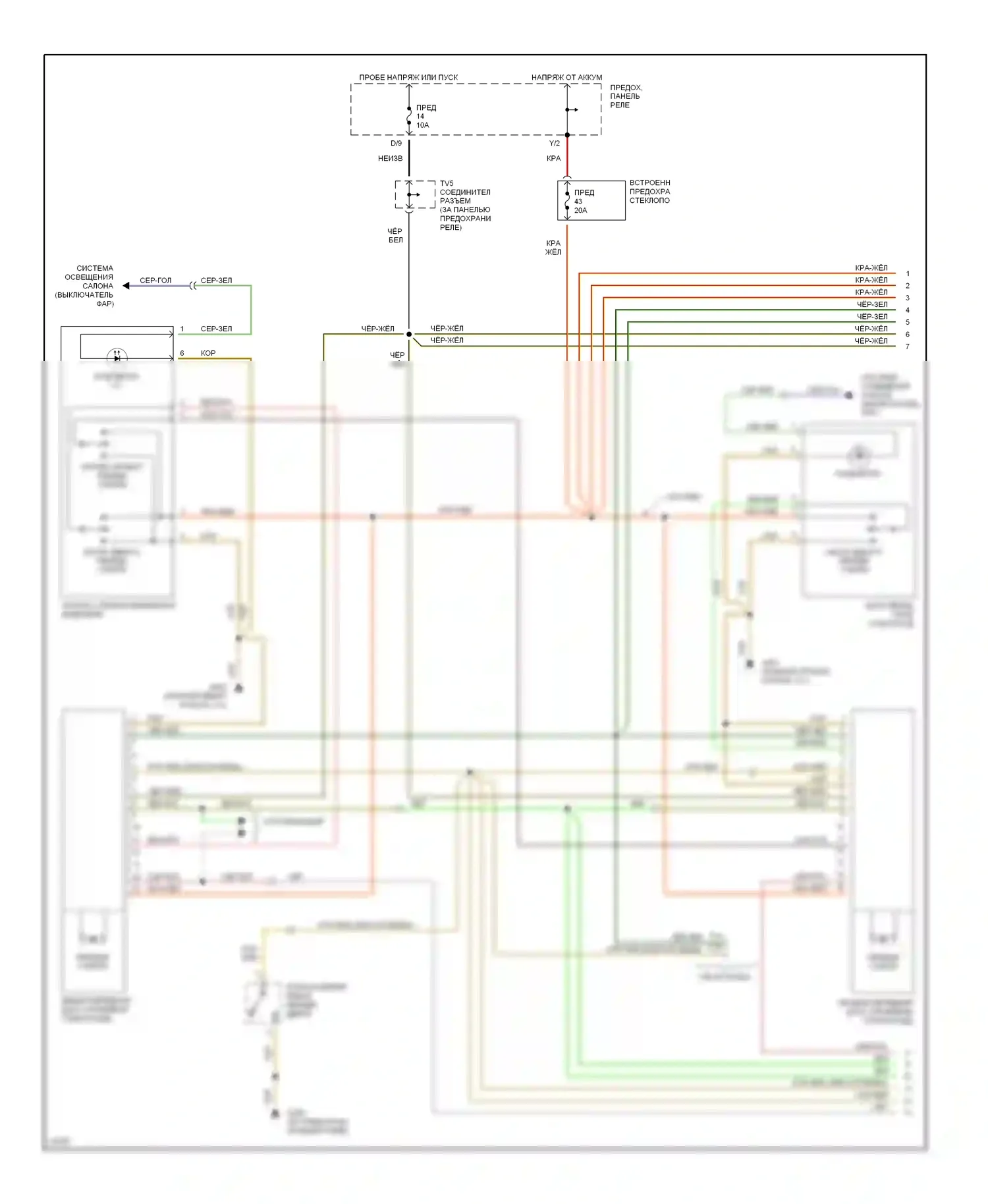 Jetta Volkswagen III (1992-1998): Электросхема стеклоподъемника (1 из 2) 