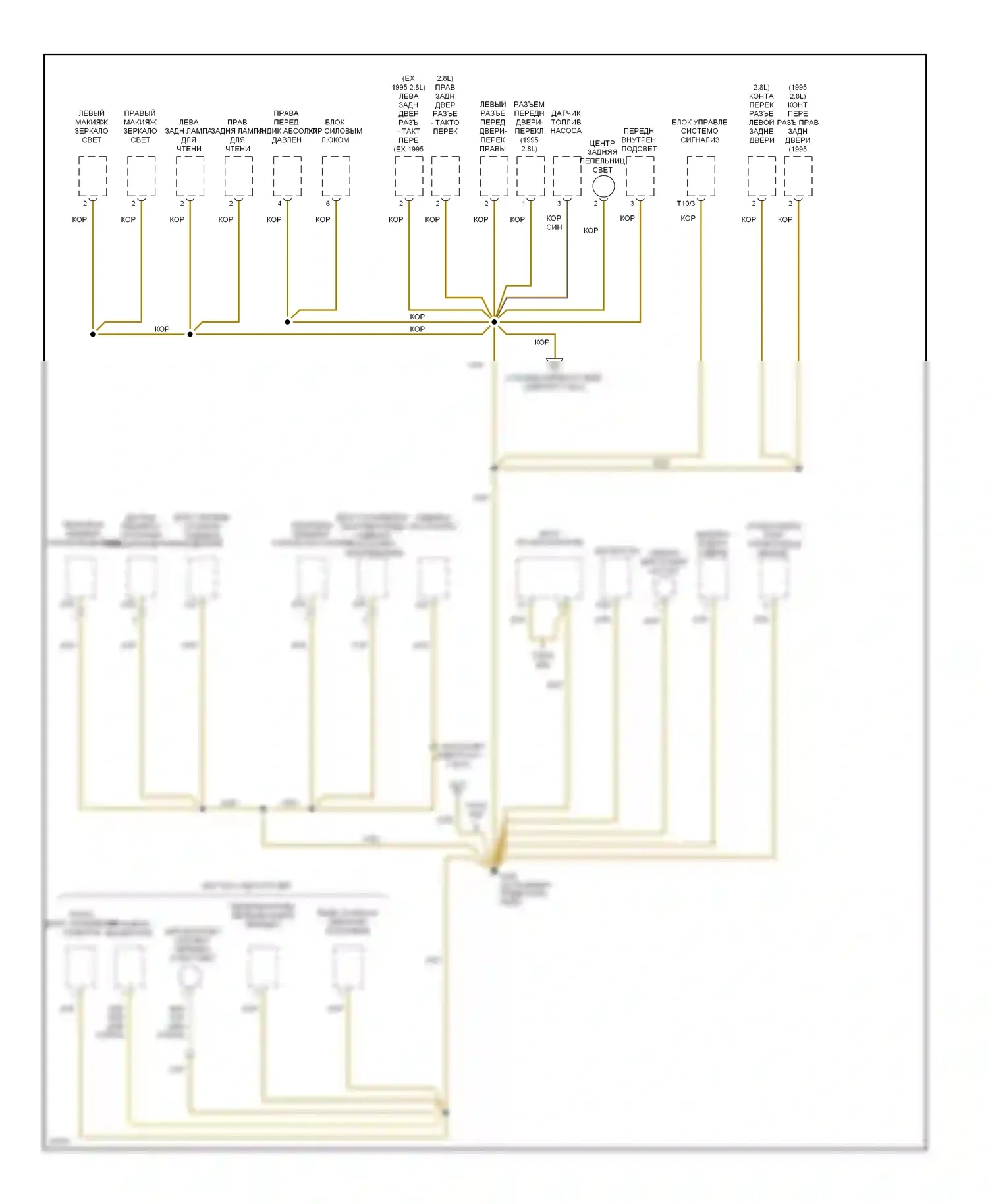 Jetta Volkswagen III (1992-1998): Электросхема разводки массы (2 из 6) 