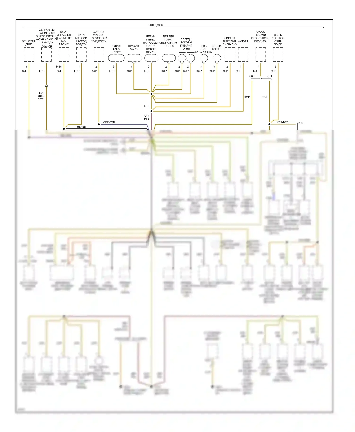 Jetta Volkswagen III (1992-1998): Электросхема разводки массы (4 из 6) 