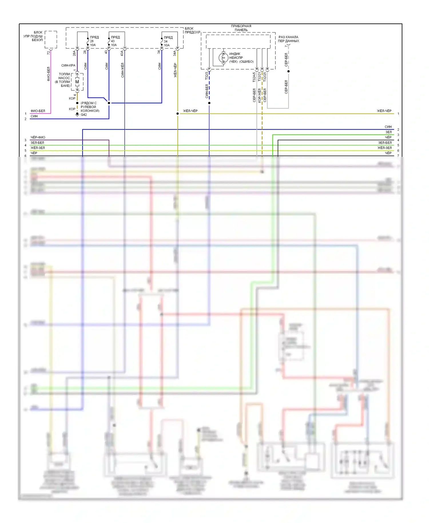 Jetta Volkswagen IV (1998-2005): Электросхема двигателя 2.8l (2 из 4) 