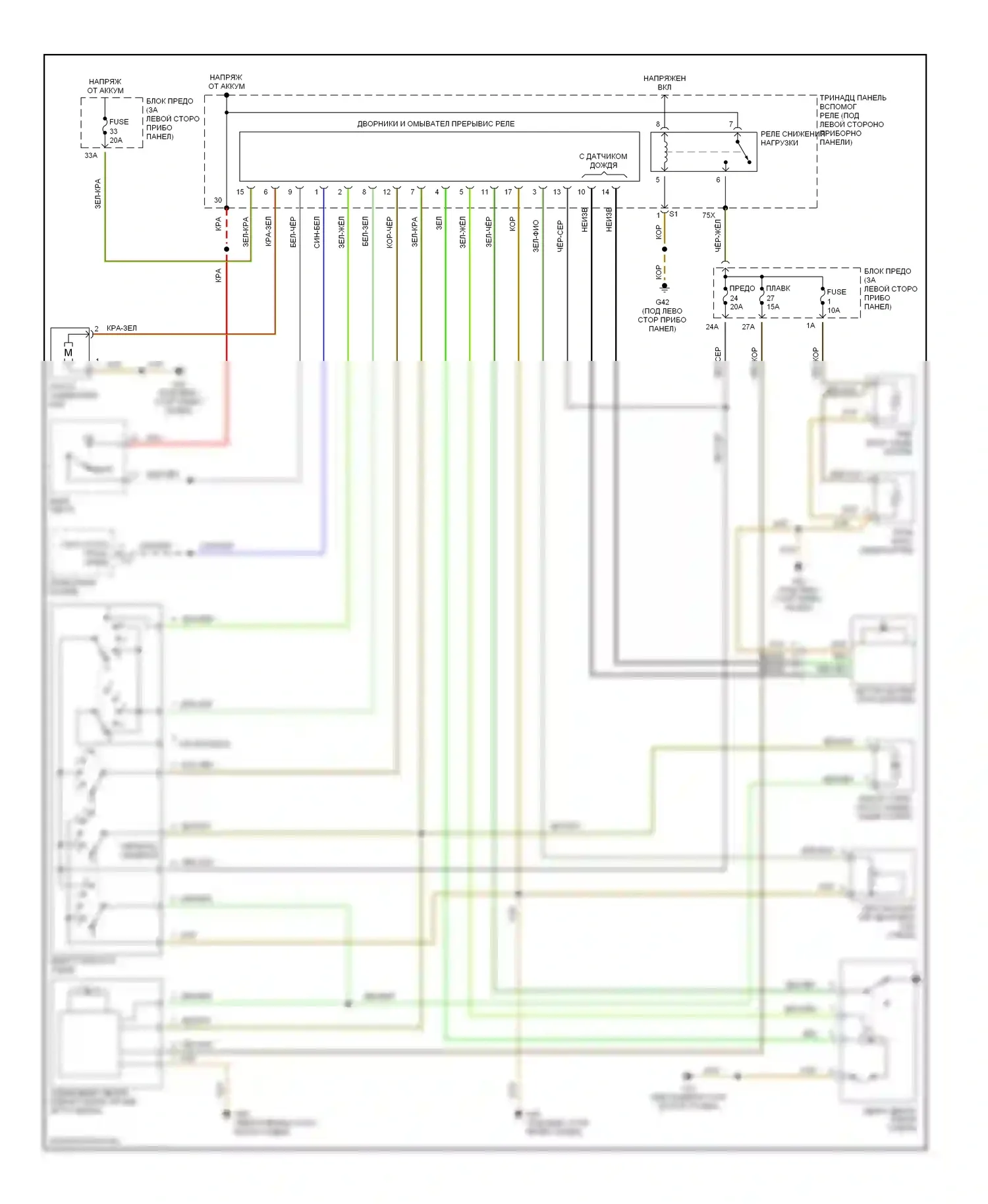 Jetta Volkswagen IV (1998-2005): Дворники и омыватели электросхема 