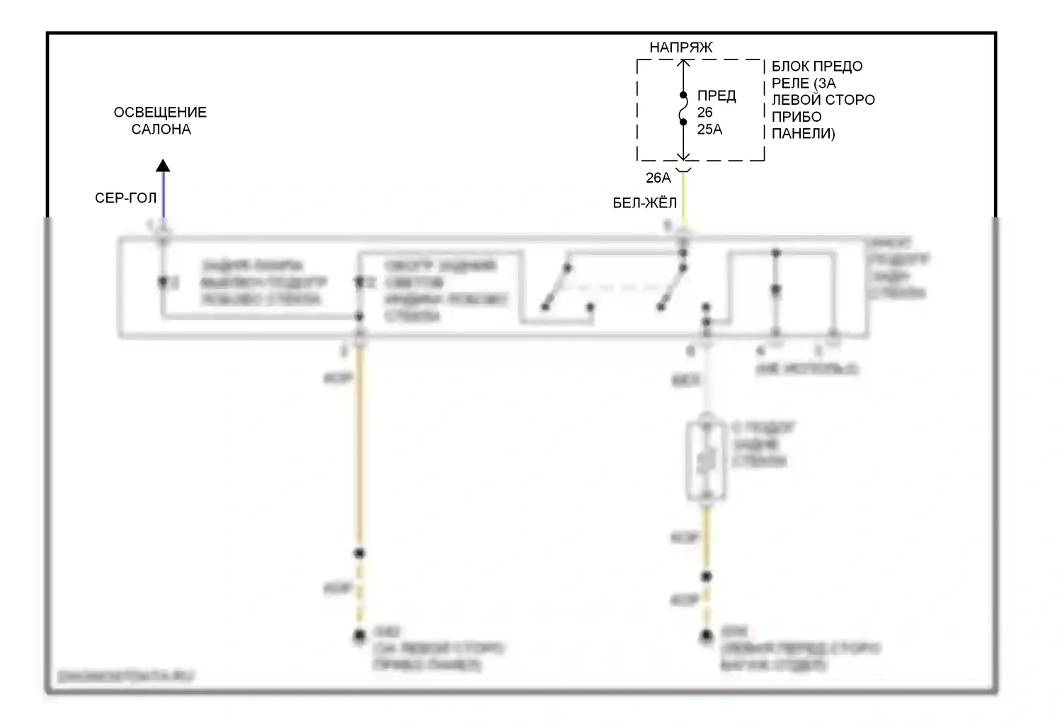 Jetta Volkswagen IV (1998-2005): Электросхема заднего подогрева 