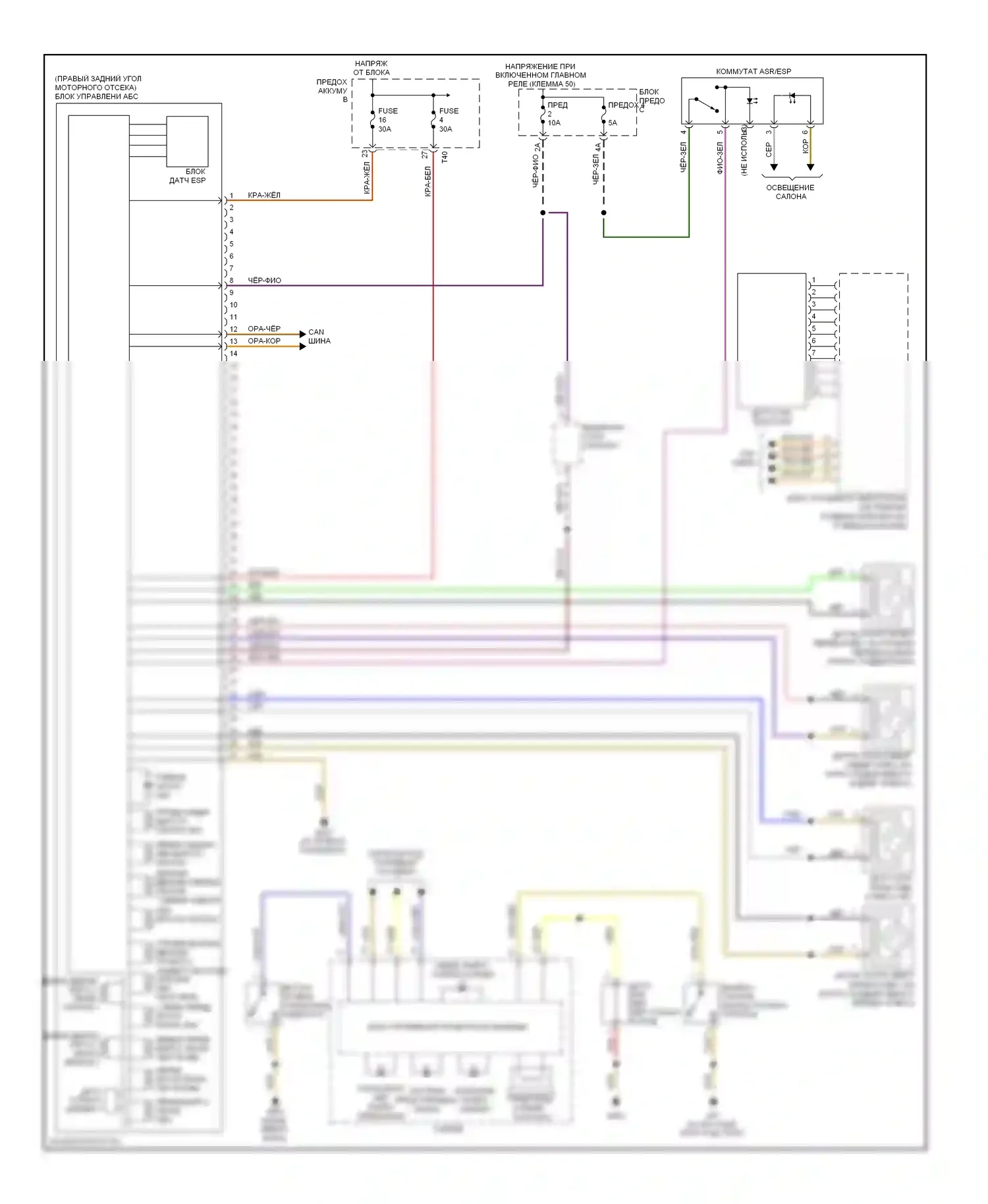 Jetta Volkswagen V (2005-2011): Антиблокировочная система abs электросхема, с esp 