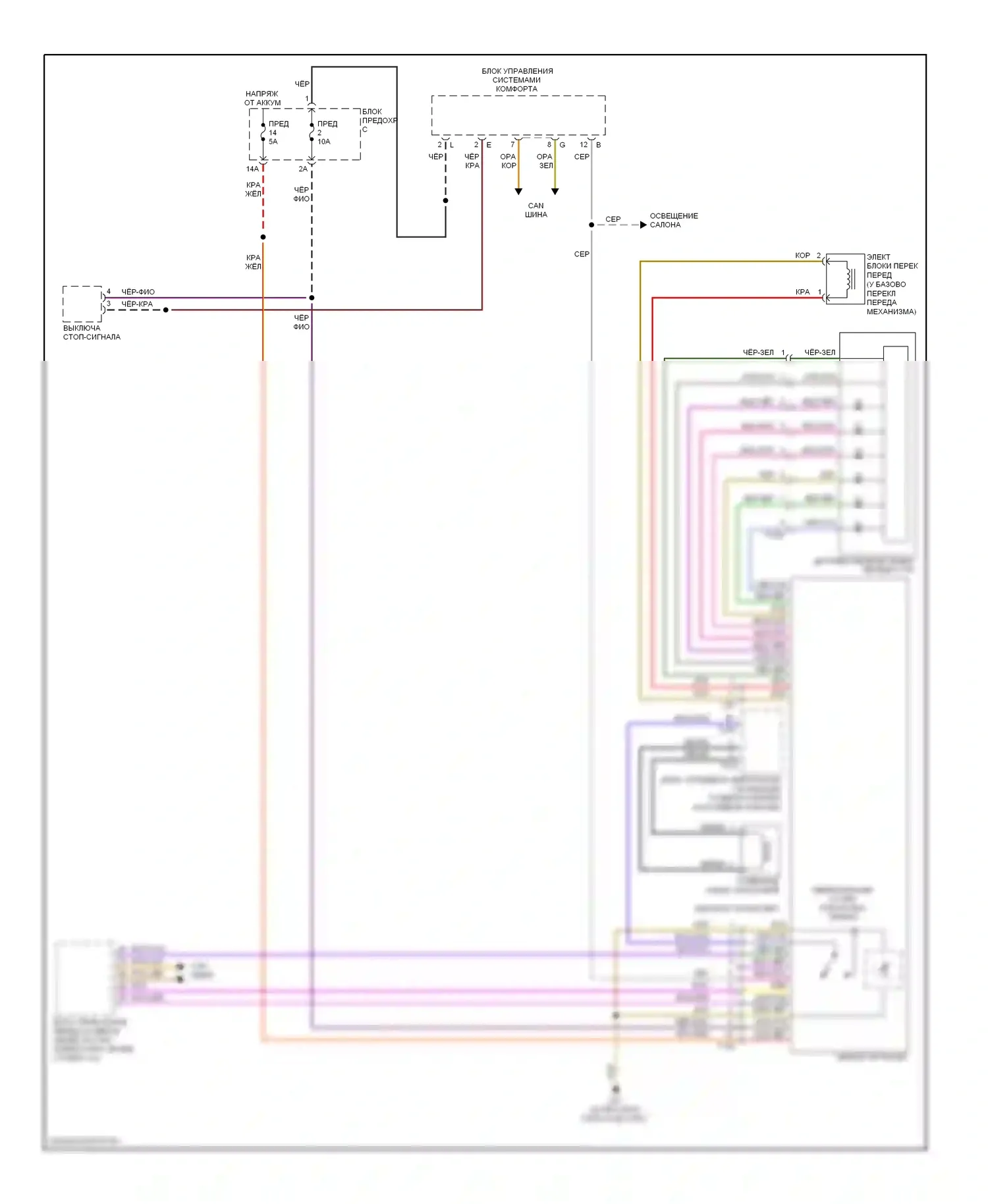 Jetta Volkswagen V (2005-2011): Электросхема блокировки селектора, без dsg 