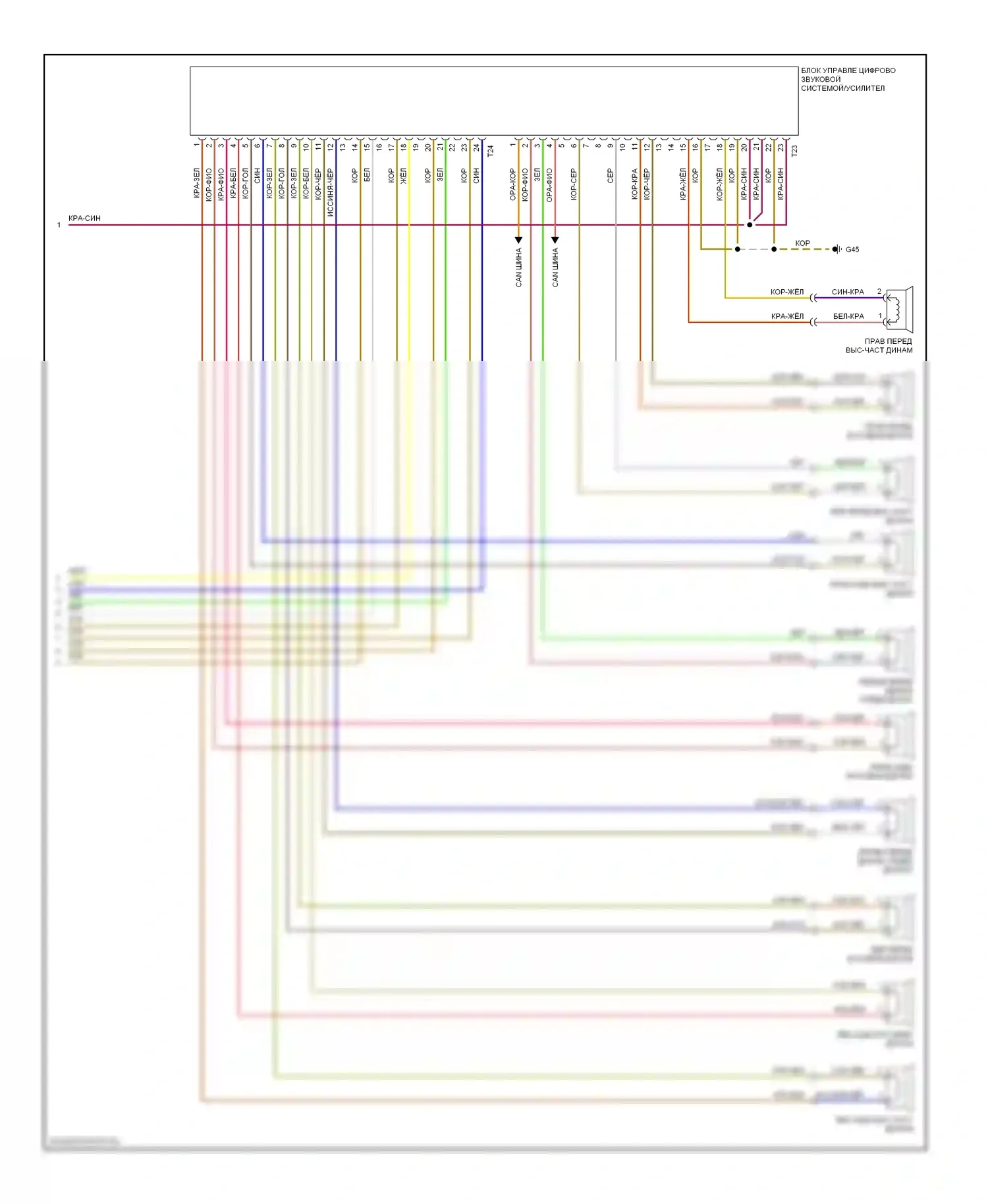 Jetta Volkswagen V (2005-2011): Электросхема магнитолы премиум-класса, с цифровой звуковой системой (2 из 2) 