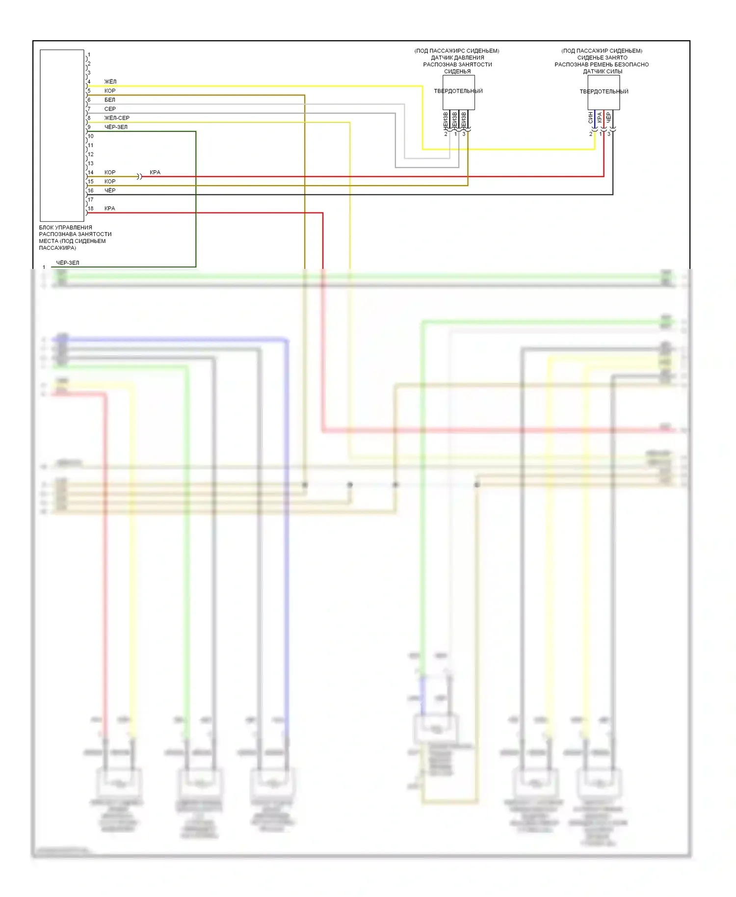 Jetta Volkswagen V (2005-2011): Электросхема подушек безопасности, сша (2 из 3) 