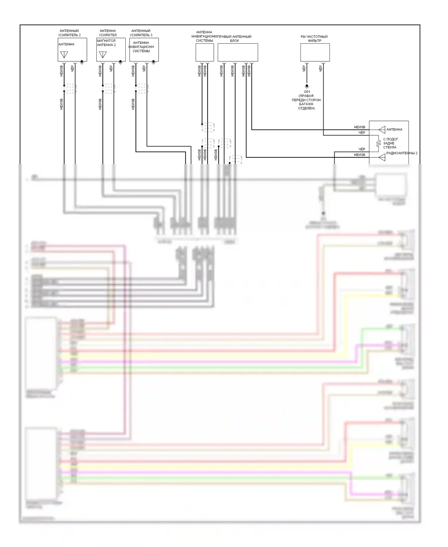 Jetta Volkswagen V (2005-2011): Электросхема навигации, без усилителя (2 из 2) 