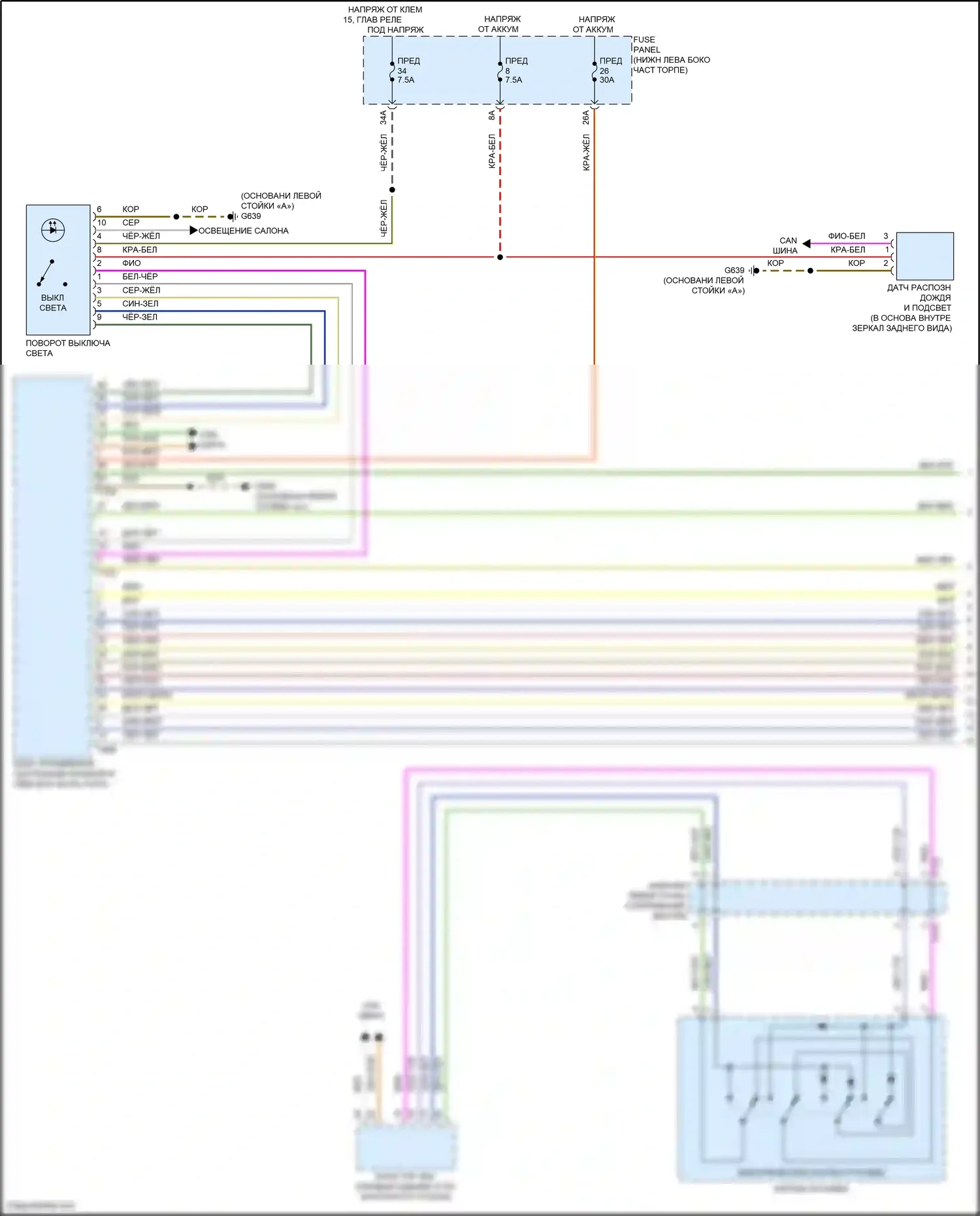 Jetta Volkswagen VII рестайлинг (2021-2024): Электросхема фар (1 из 2) 