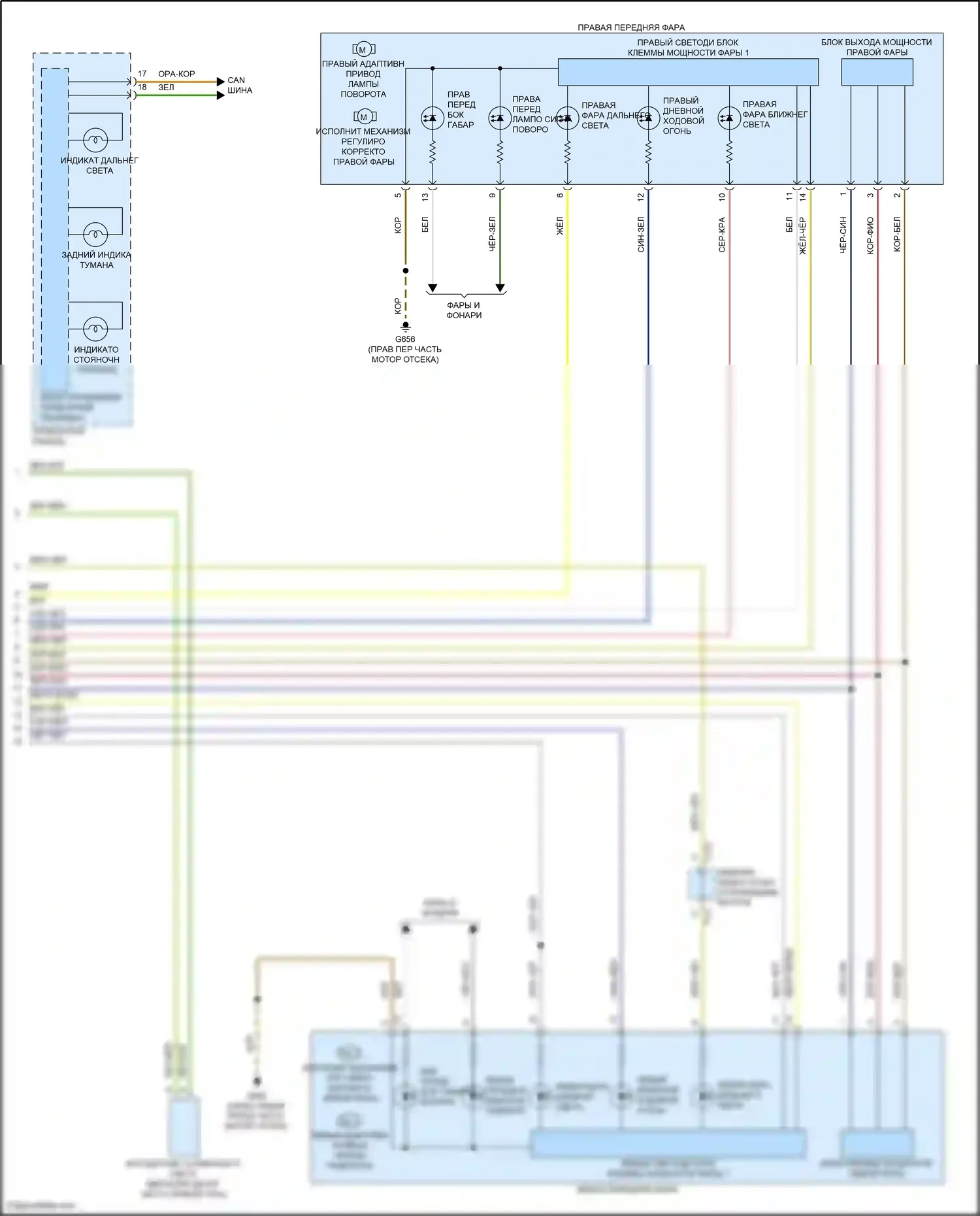 Jetta Volkswagen VII рестайлинг (2021-2024): Электросхема фар (2 из 2) 