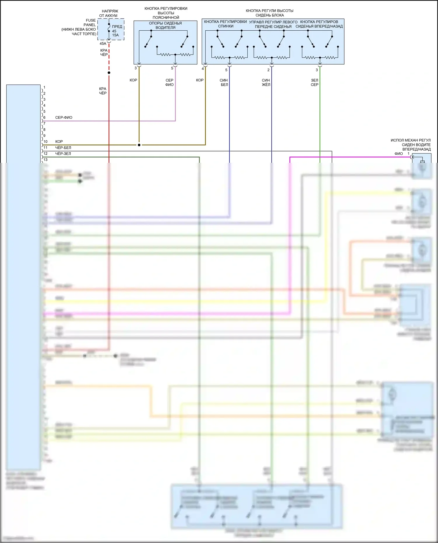 Jetta Volkswagen VII рестайлинг (2021-2024): Электросхема сиденья памяти водителя 