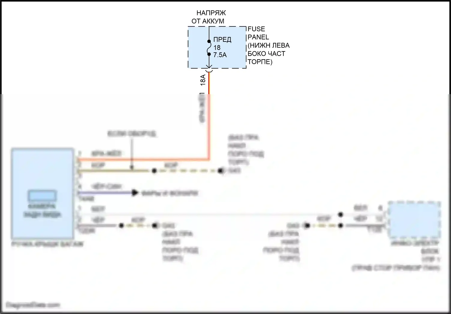 Jetta Volkswagen VII рестайлинг (2021-2024): Электросхема камеры заднего вида 