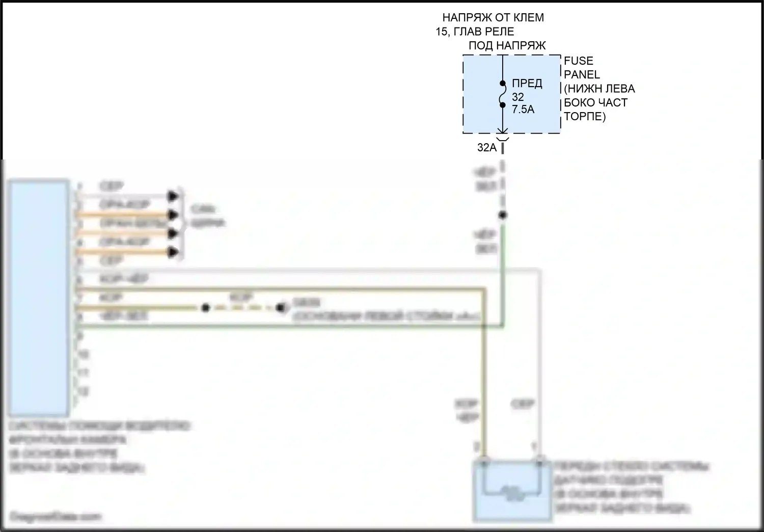Jetta Volkswagen VII рестайлинг (2021-2024): Электросхема сигнализации о выезде с полосы движения 