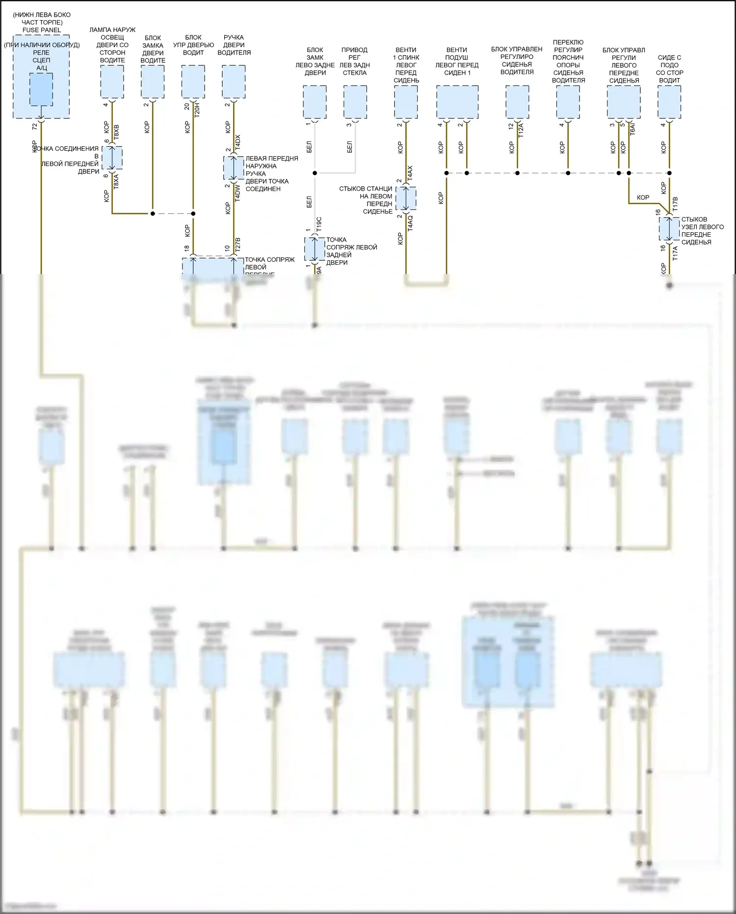 Jetta Volkswagen VII рестайлинг (2021-2024): Электросхема точек подключения масс (3 из 5) 