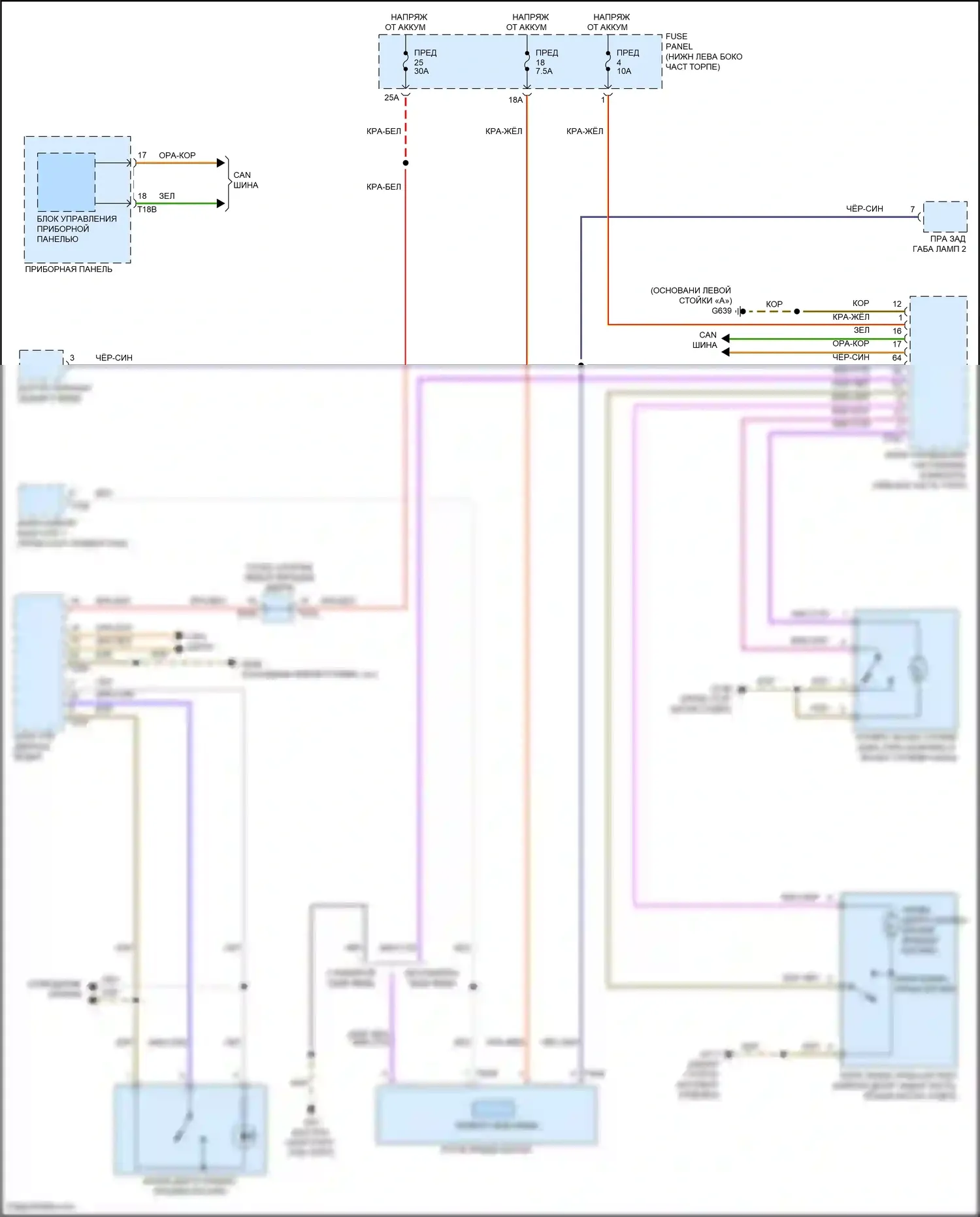 Jetta Volkswagen VII (2018-2021): Электросхема открытия багажника и лючка топливного бака 