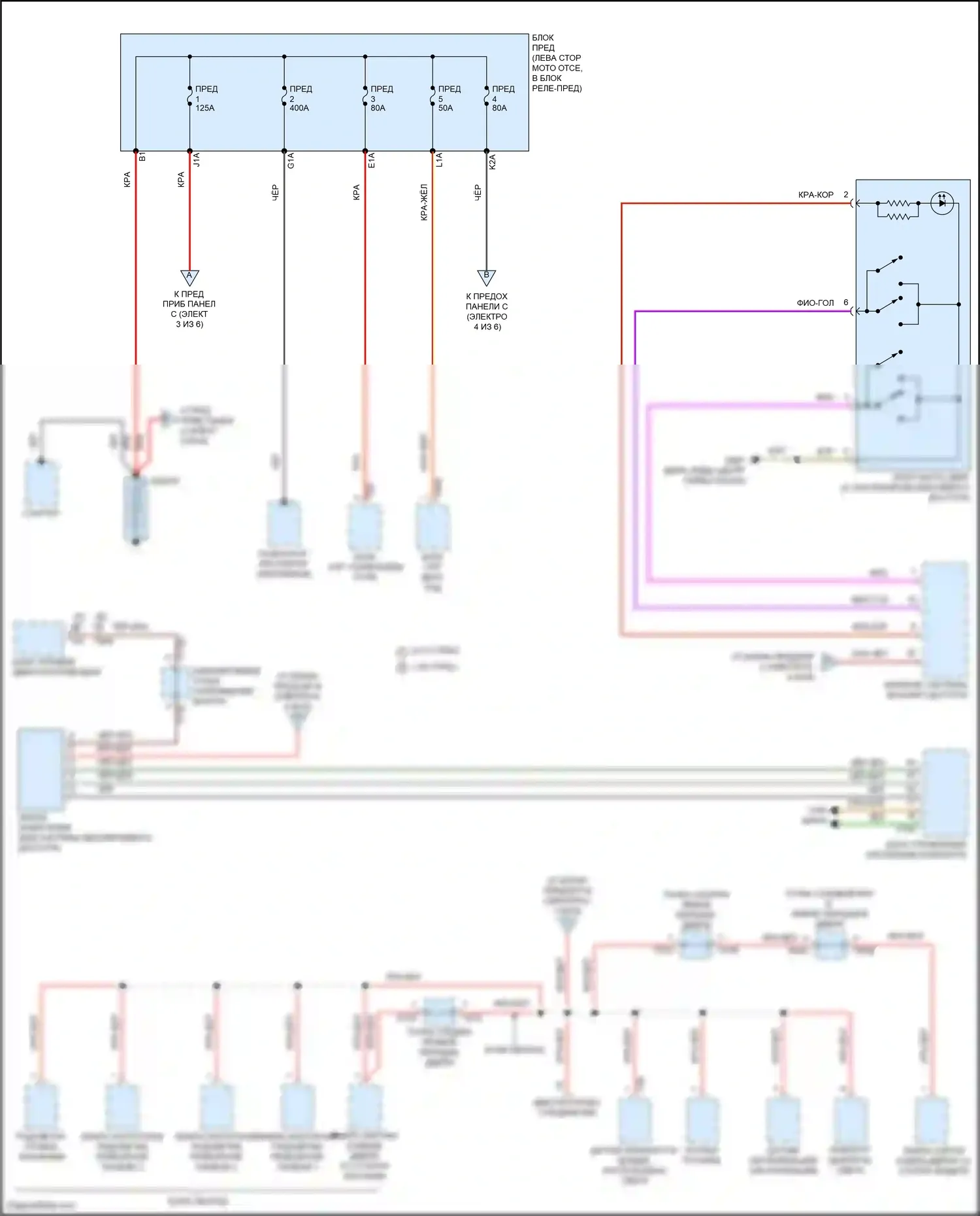 Jetta Volkswagen VII (2018-2021): Электросхема блока предохранителей реле (1 из 6) 