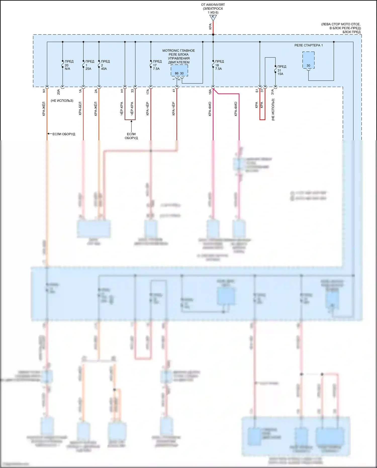 Jetta Volkswagen VII (2018-2021): Электросхема блока предохранителей реле (2 из 6) 