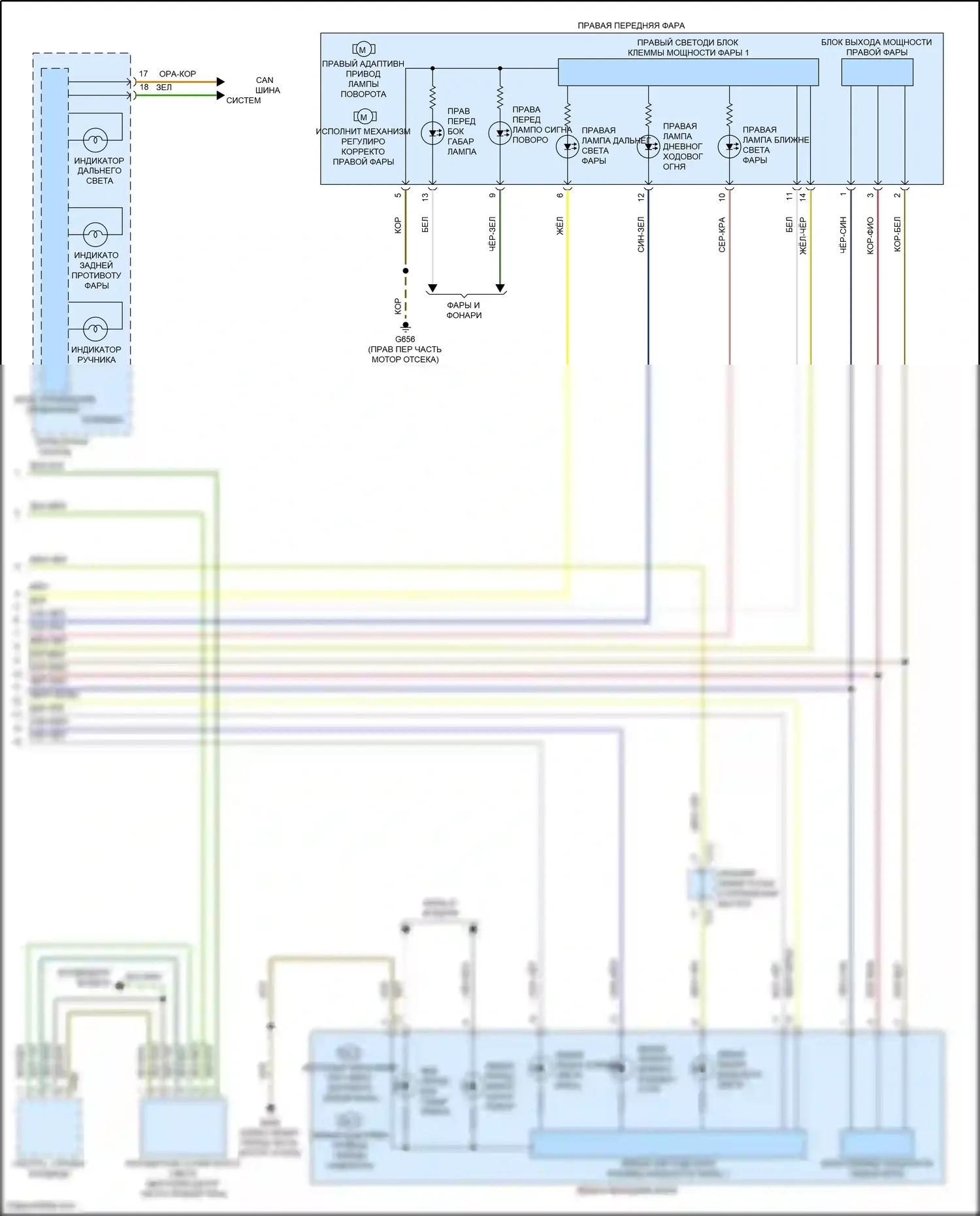 Jetta Volkswagen VII (2018-2021): Электросхема фар (2 из 2) 