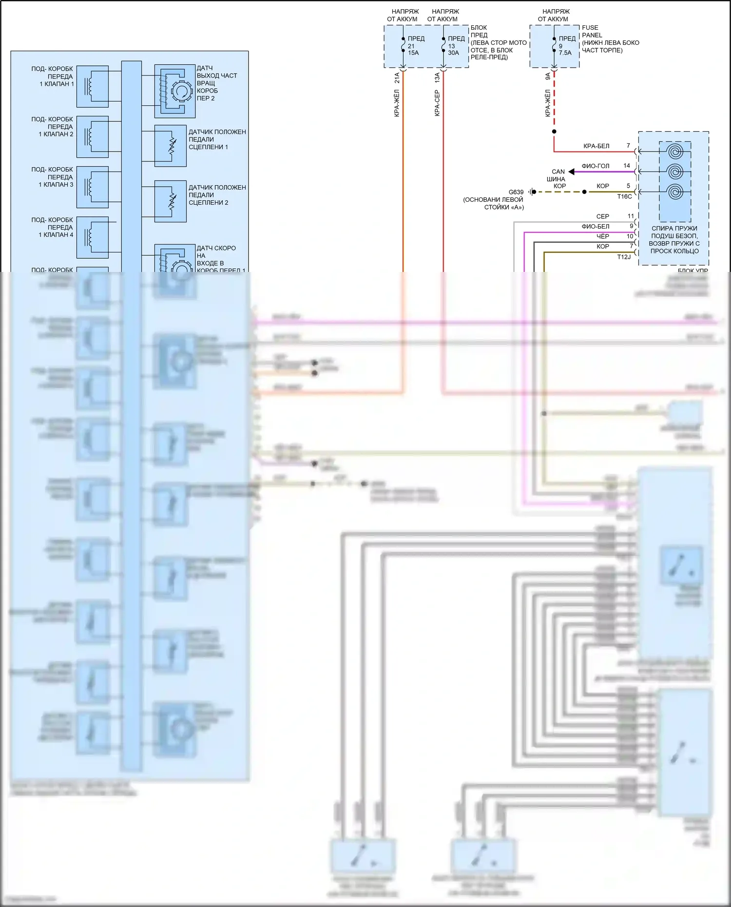 Jetta Volkswagen VII (2018-2021): Электросхема автоматической коробки передач dsg (1 из 2) 