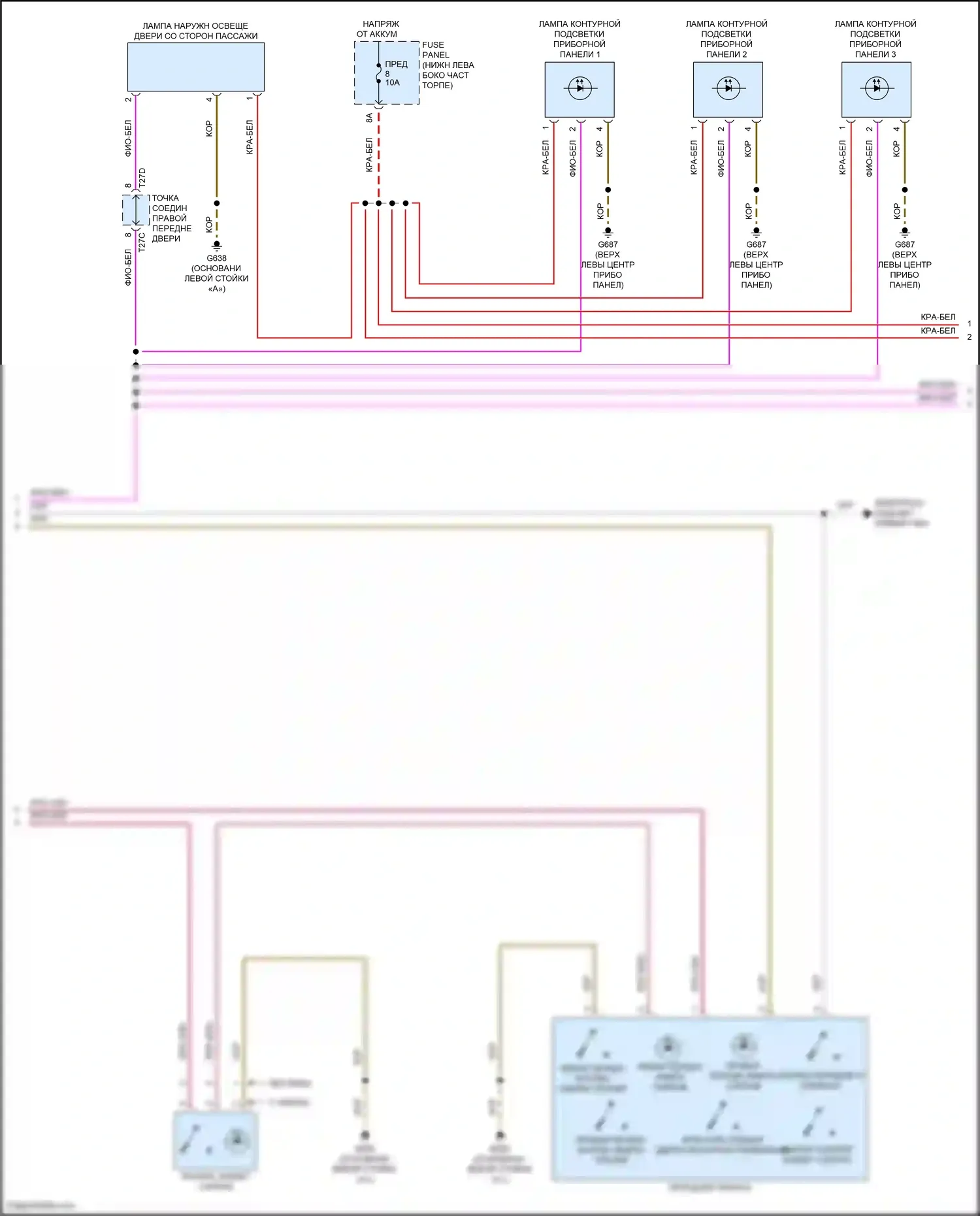 Jetta Volkswagen VII (2018-2021): Электросхема освещения салона (2 из 3) 