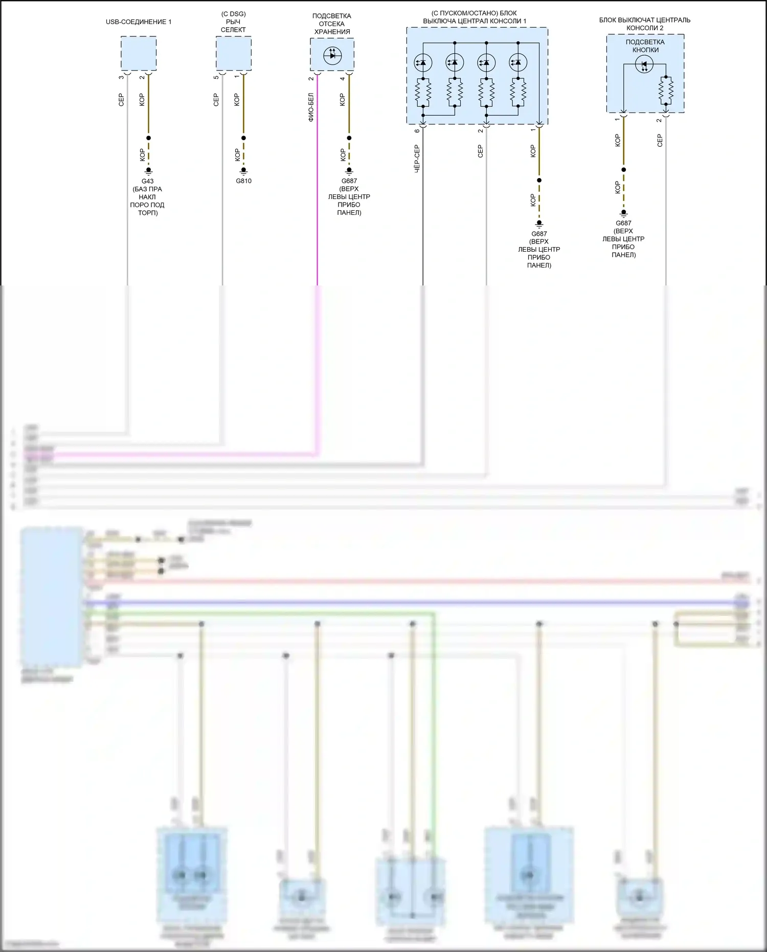 Jetta Volkswagen VII (2018-2021): Электросхема подсветки приборной панели (2 из 3) 