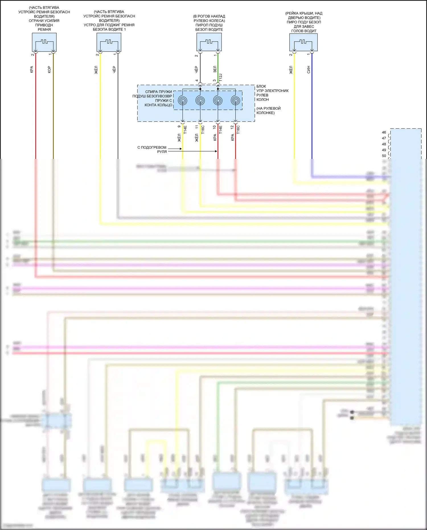 Jetta Volkswagen VII (2018-2021): Электросхема подушек безопасности (3 из 3) 