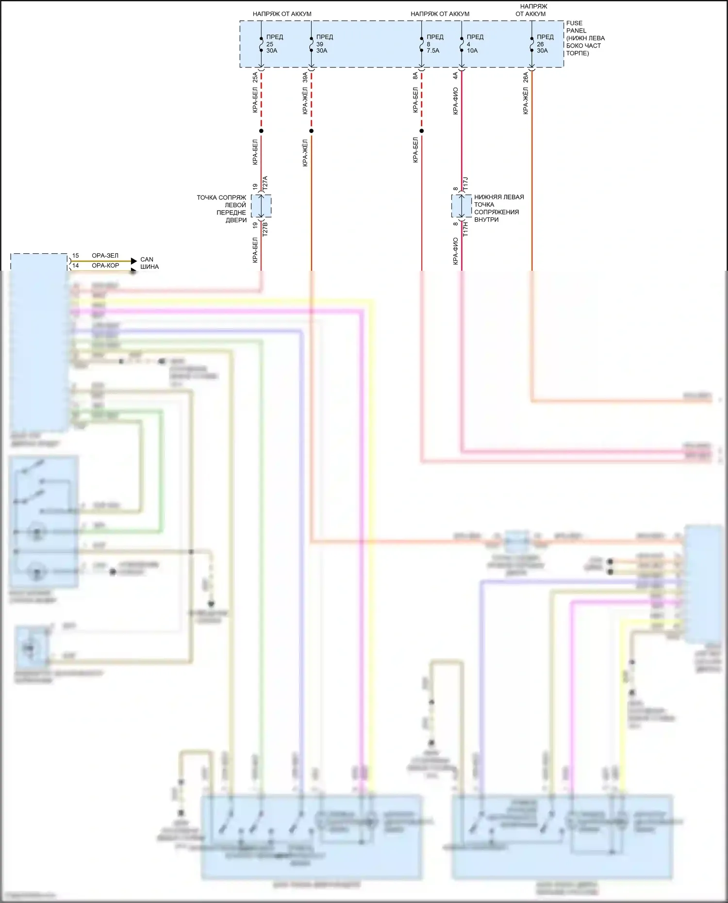 Jetta Volkswagen VII (2018-2021): Электросхема центрального замка (1 из 2) 