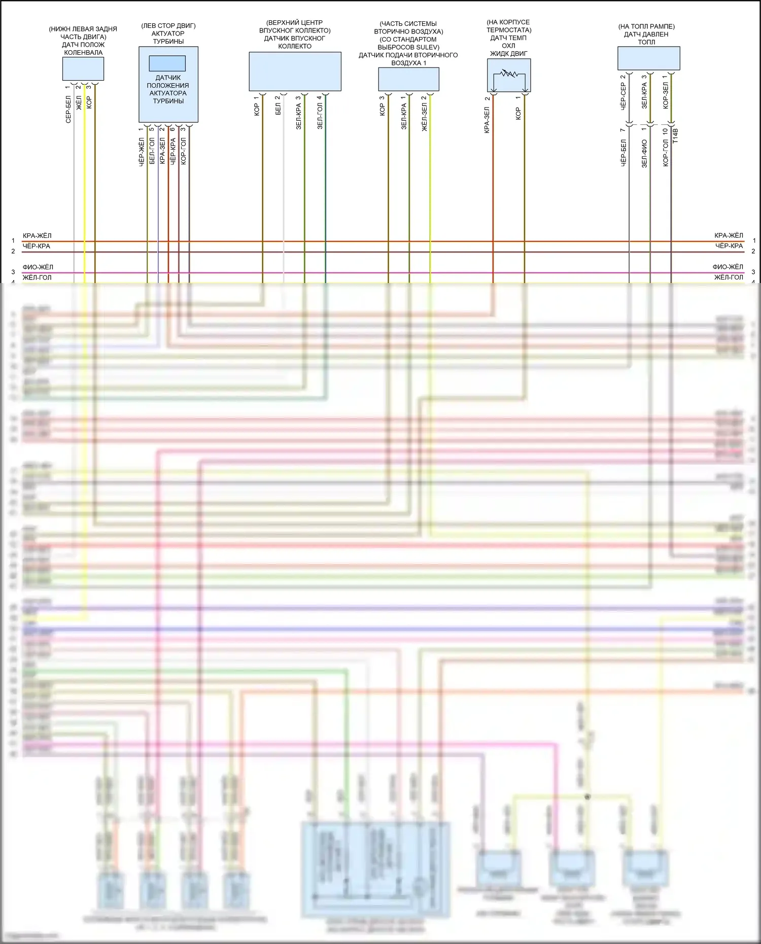 Passat (North America) Volkswagen I рестайлинг (2015-2019): Электросхема двигателя 1.8л турбо (4 из 6) 