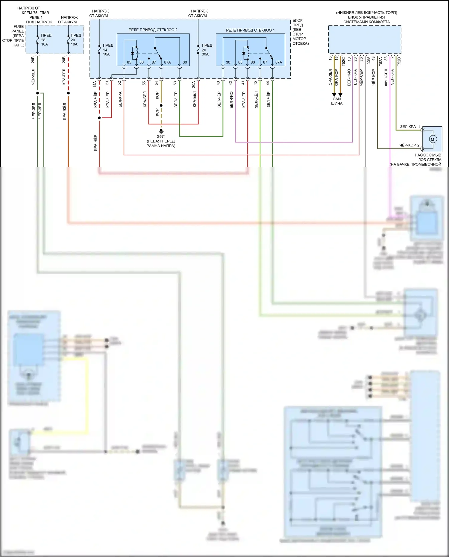 Passat (North America) Volkswagen I рестайлинг (2015-2019): Дворники и омыватели электросхема 
