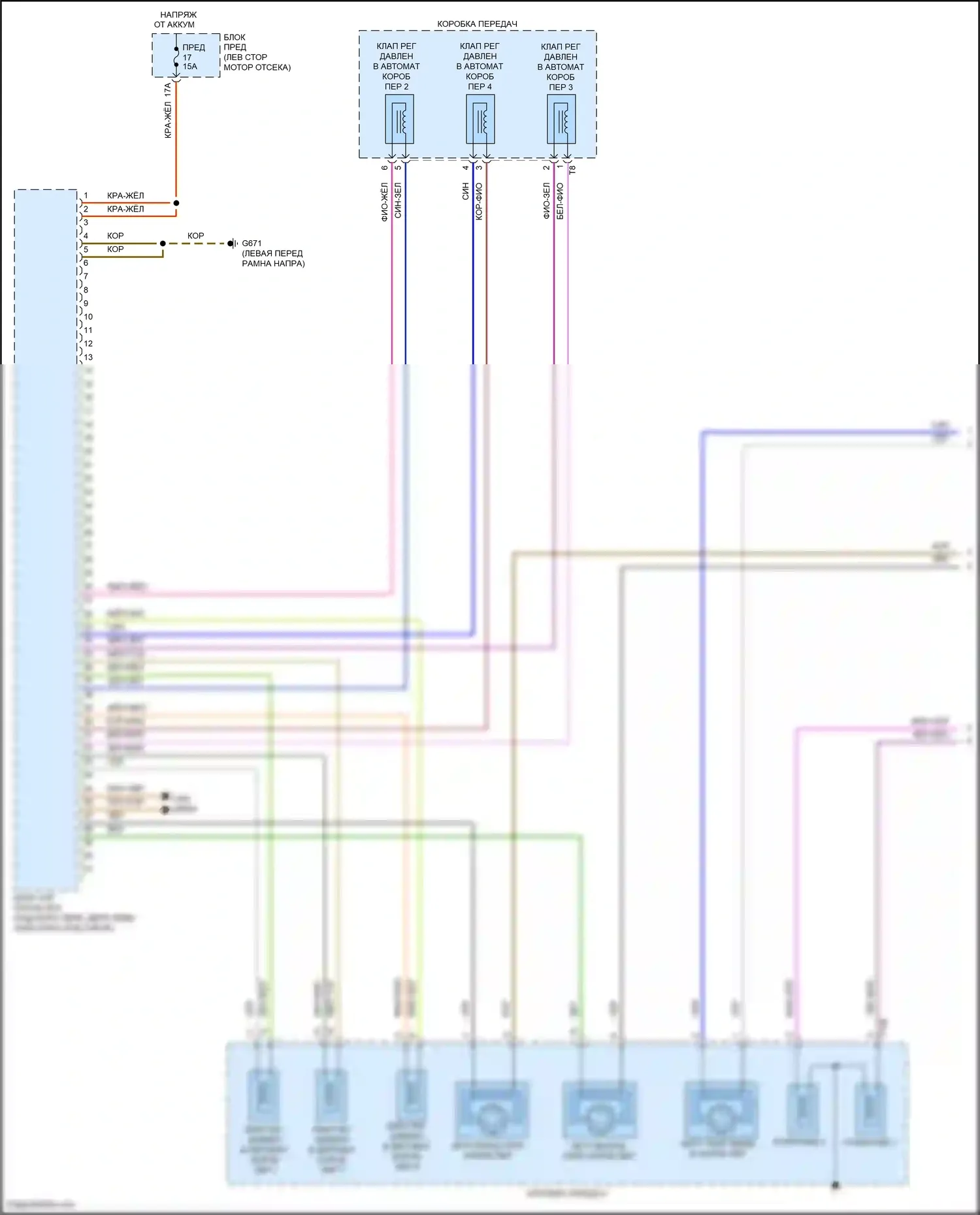 Passat (North America) Volkswagen I рестайлинг (2015-2019): Электросхема автоматической коробки передач (1 из 3) 