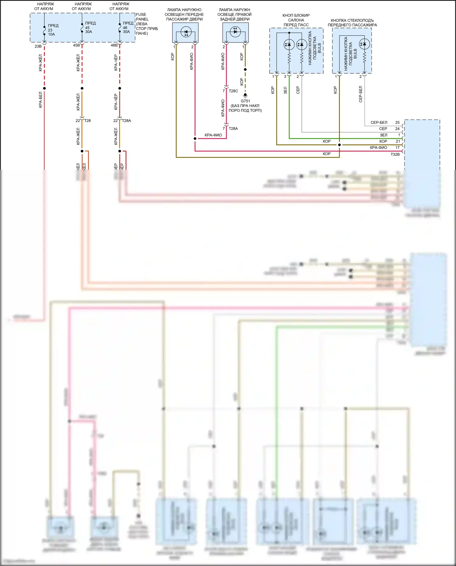 Passat (North America) Volkswagen I рестайлинг (2015-2019): Электросхема подсветки приборной панели (2 из 2) 