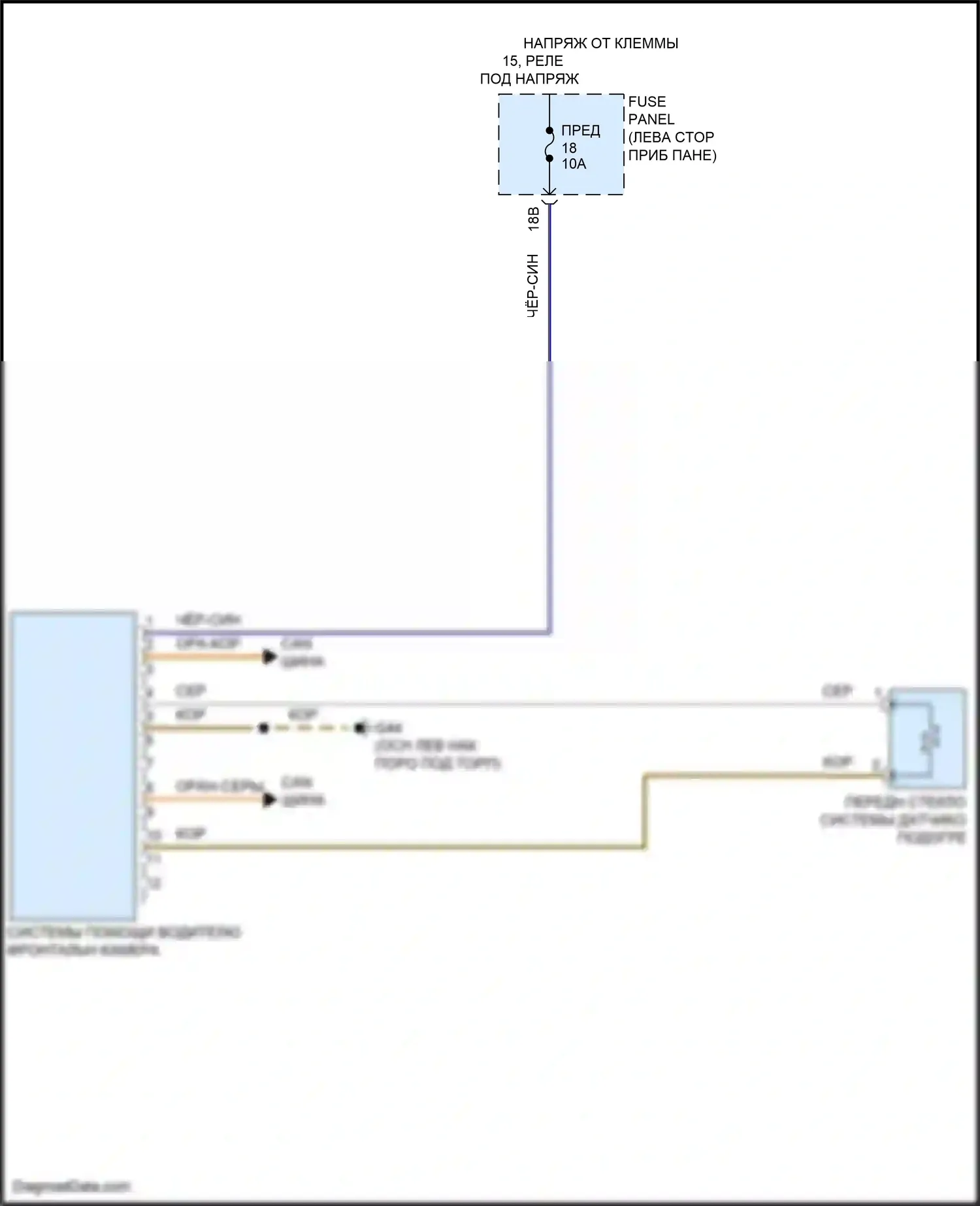 Passat (North America) Volkswagen I рестайлинг (2015-2019): Электросхема сигнализации о выезде с полосы движения 