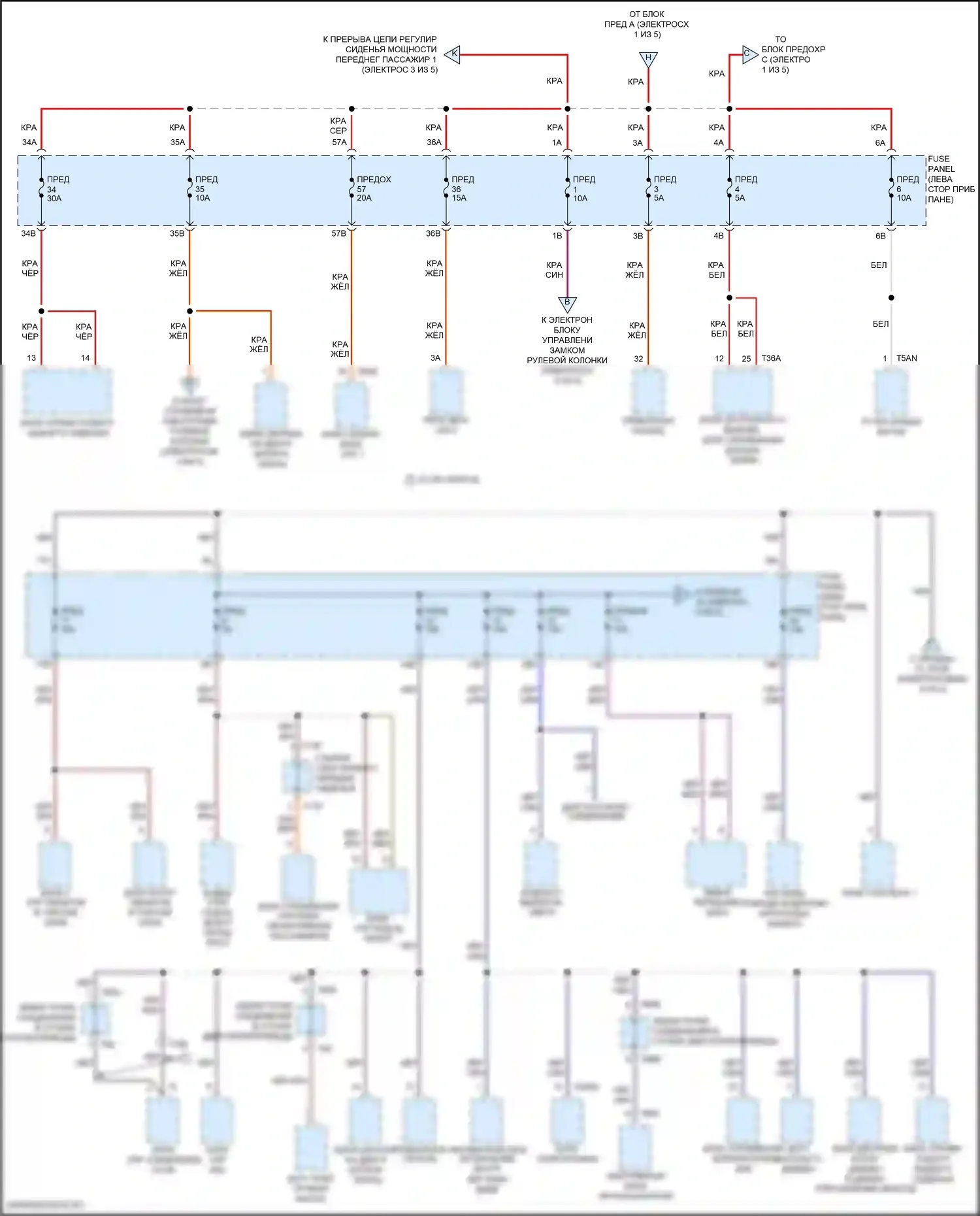 Passat (North America) Volkswagen II (2019-2022): Электросхема блока предохранителей реле (2 из 5) 