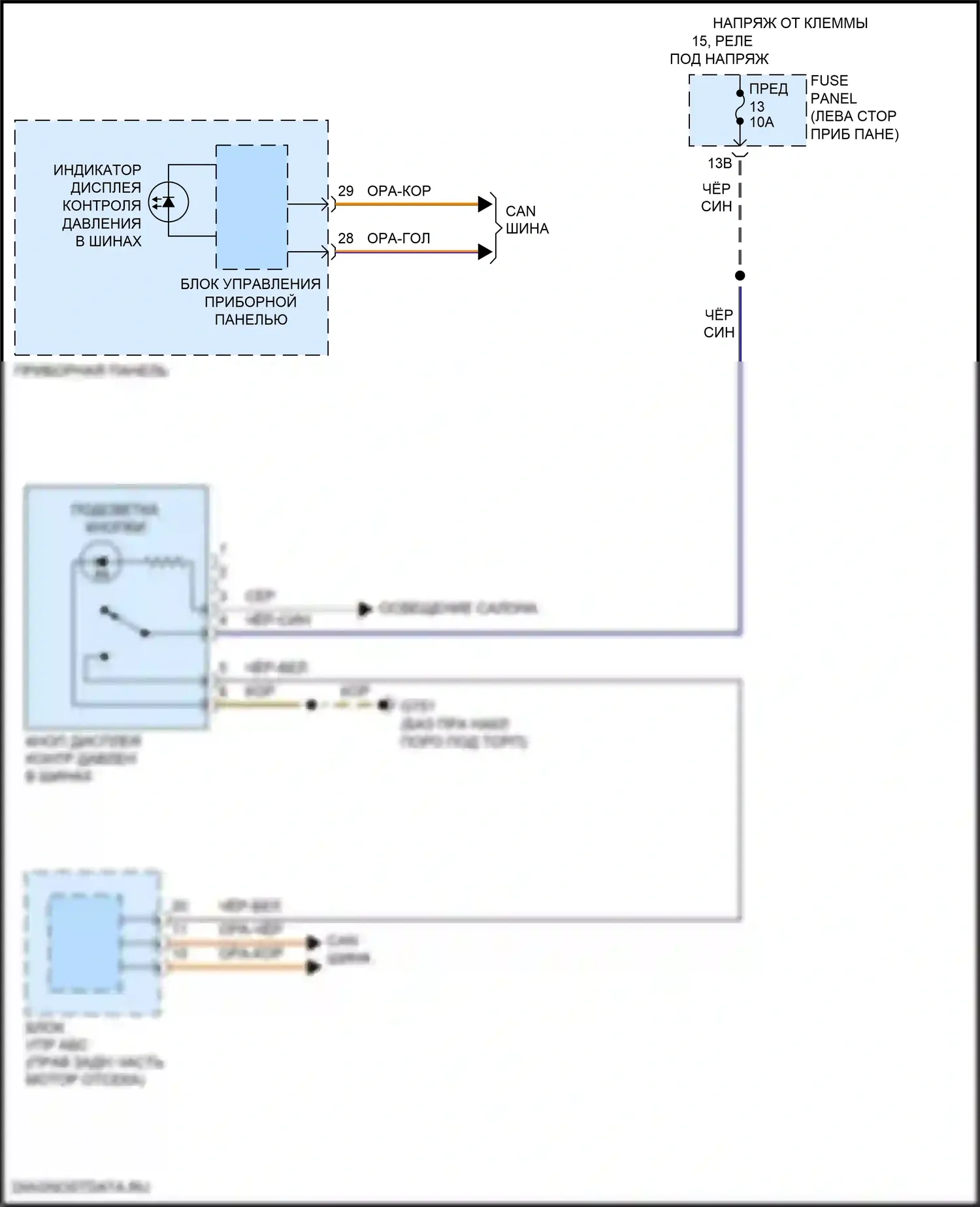 Passat (North America) Volkswagen II (2019-2022): Электросхема контроля давления в шинах 