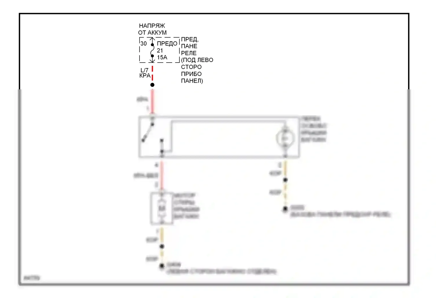 Passat Volkswagen B4 (1993-1997): Электросхема разъединения багажника 