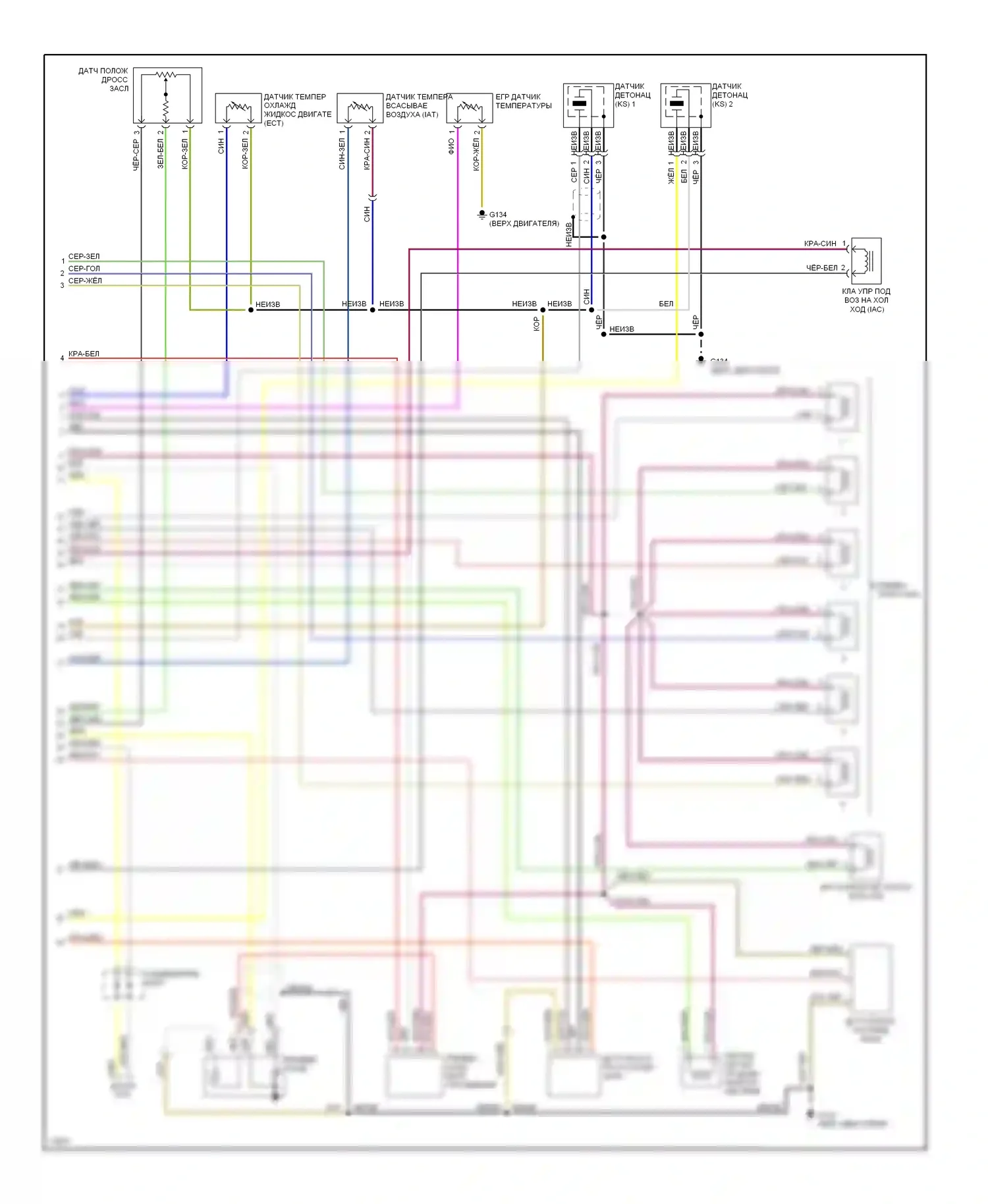 Passat Volkswagen B4 (1993-1997): Электросхема двигателя 2.8l (2 из 2) 