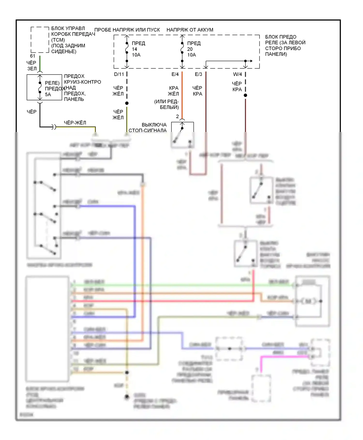 Passat Volkswagen B4 (1993-1997): Электросхема круиз-контроля 