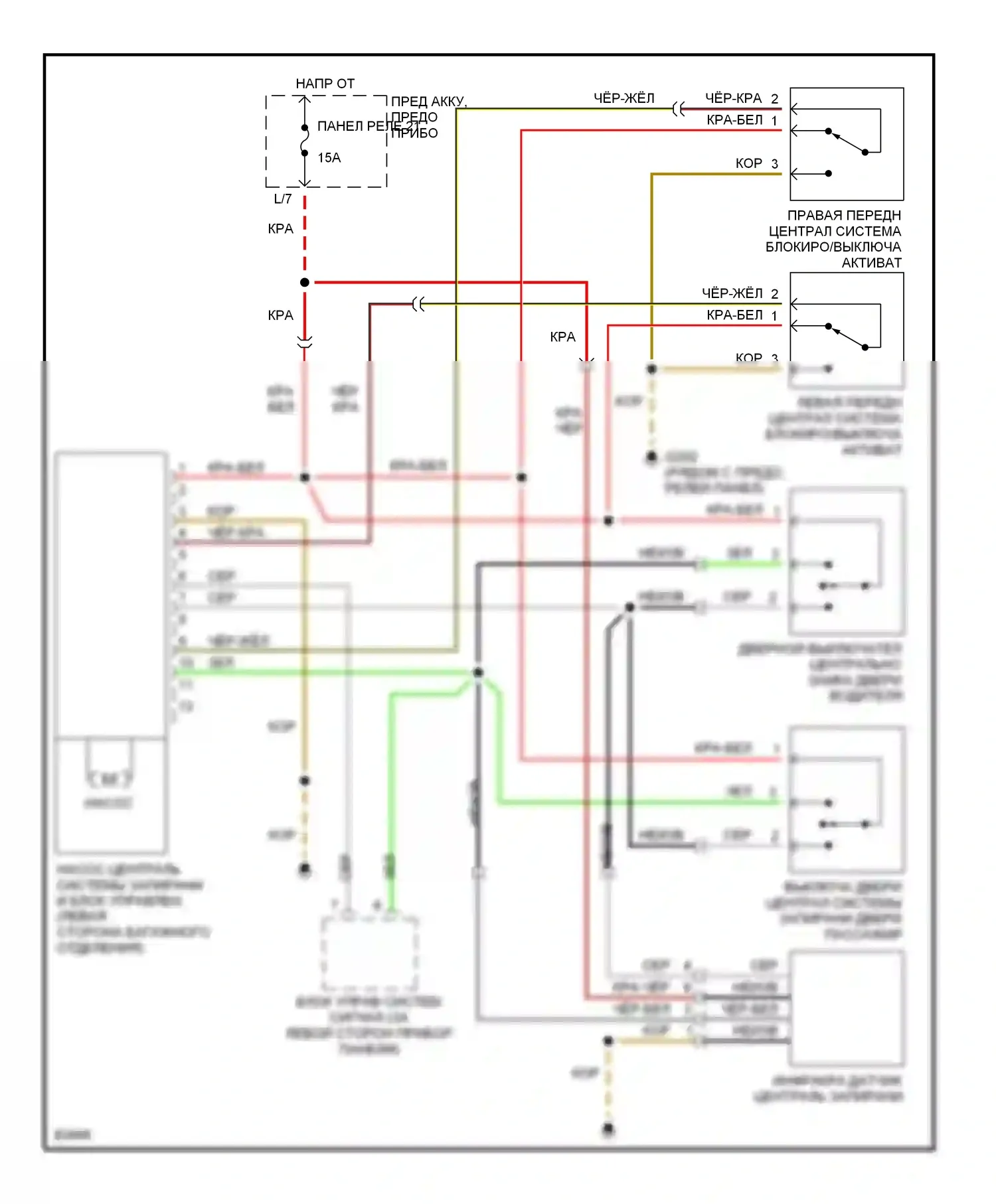 Passat Volkswagen B4 (1993-1997): Электросхема центрального замка 
