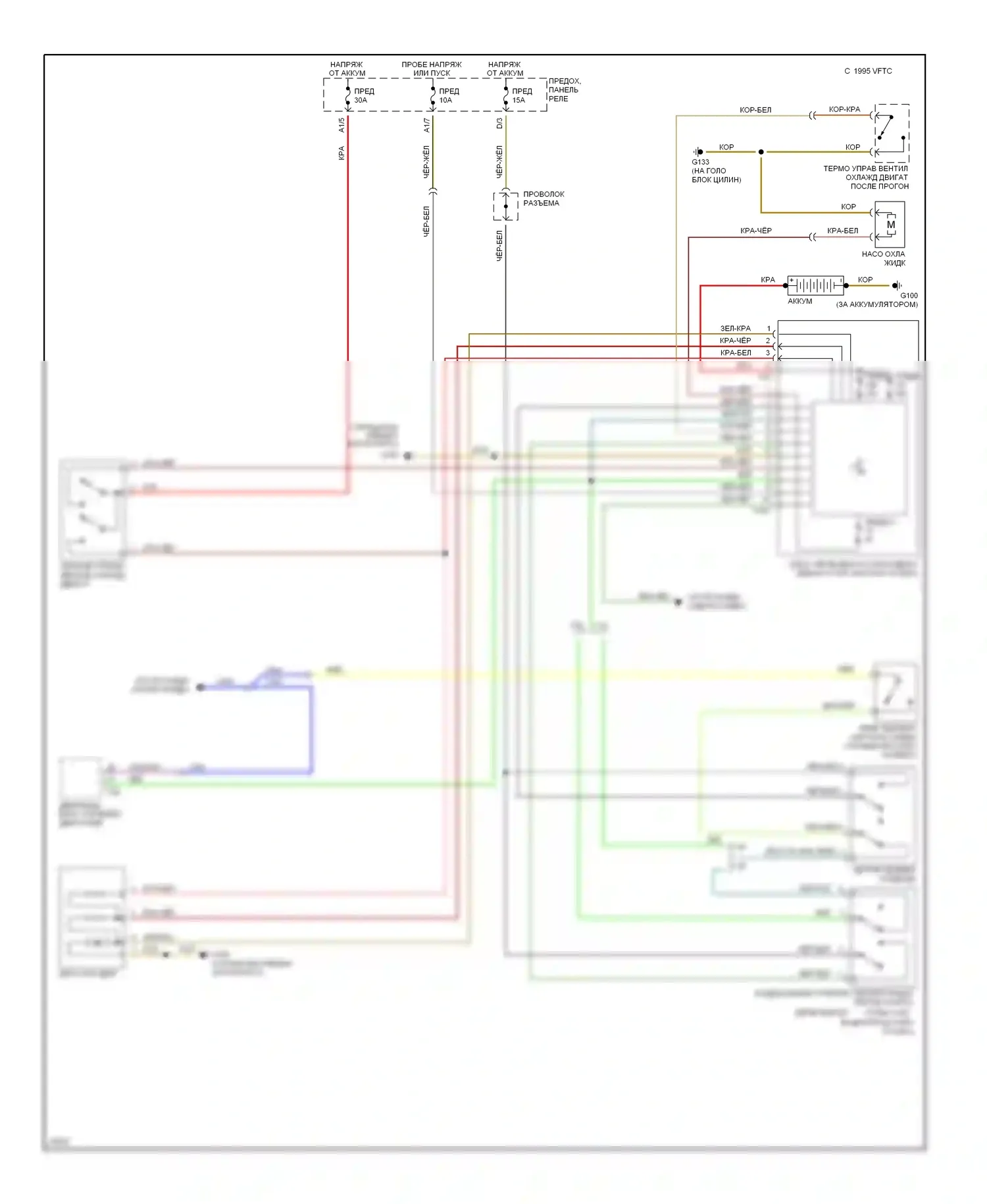Passat Volkswagen B4 (1993-1997): Электросхема вентилятора охлаждения 