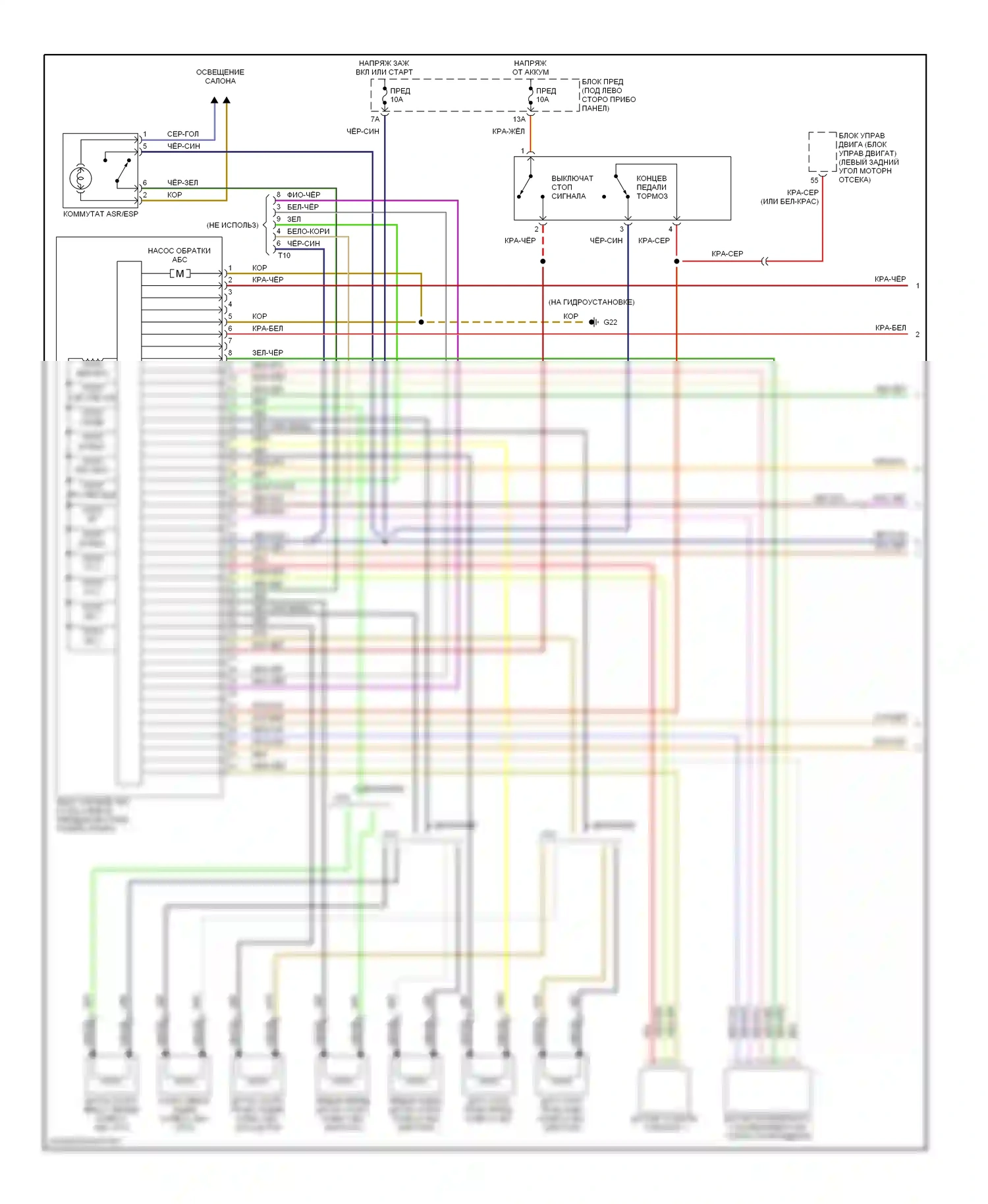 Passat Volkswagen B5 рестайлинг (2000-2005): Антиблокировочная система abs электросхема, с управлением тяговым усилием, с 4motion (1 из 2) 