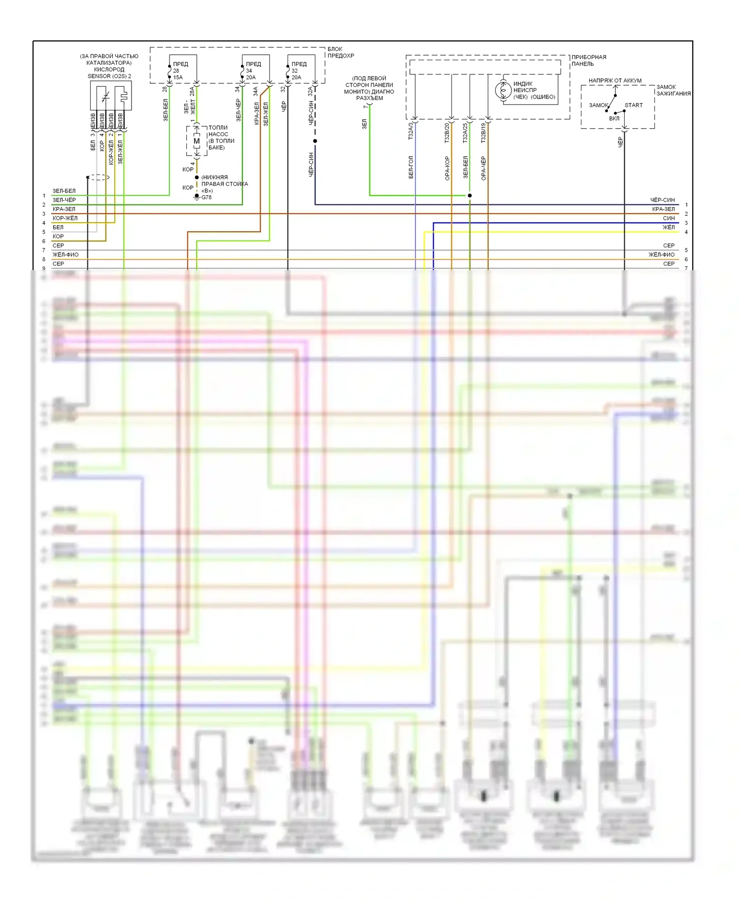 Passat Volkswagen B5 рестайлинг (2000-2005): Электросхема двигателя 2.8l (2 из 3) 
