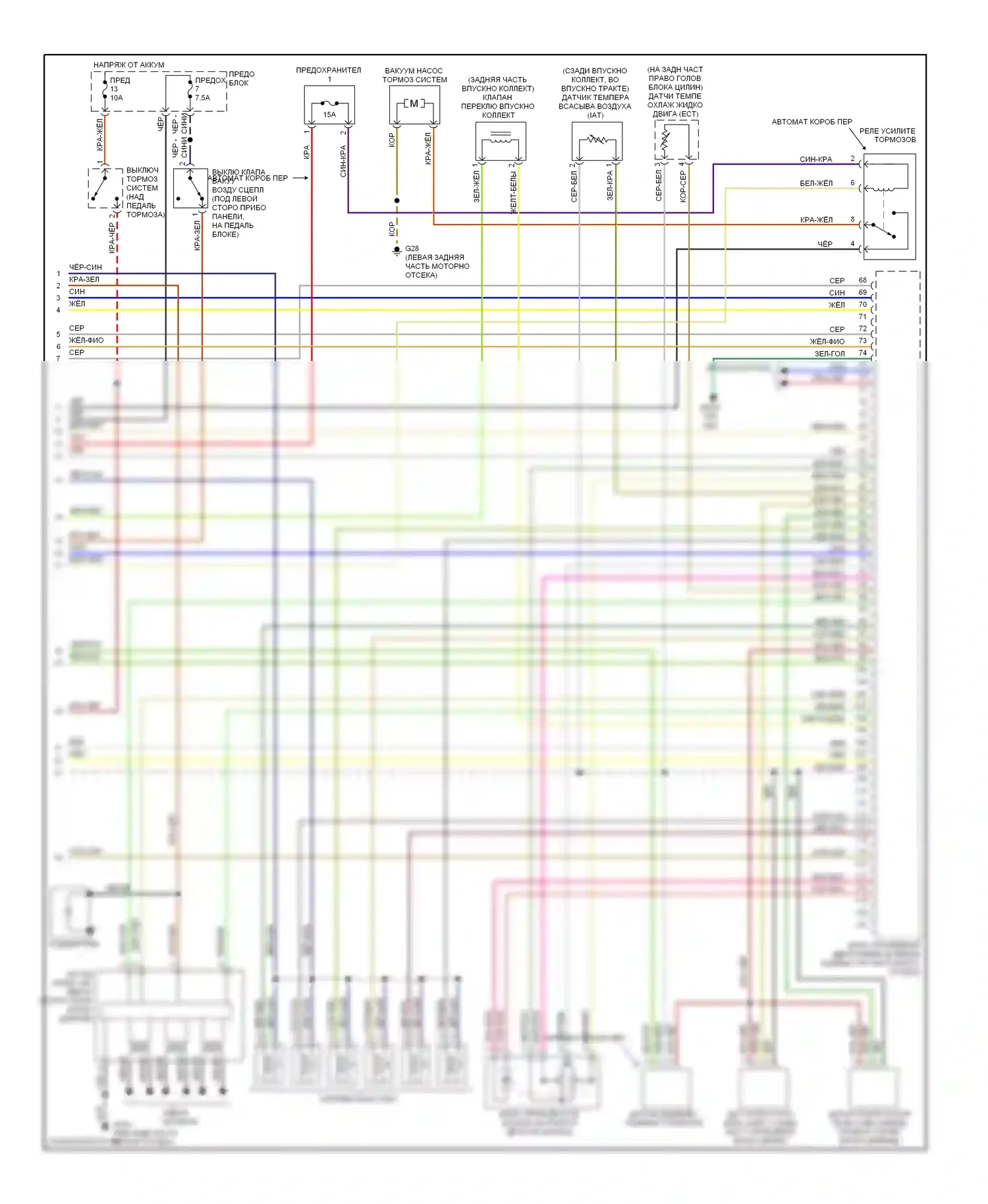 Passat Volkswagen B5 рестайлинг (2000-2005): Электросхема двигателя 2.8l (3 из 3) 