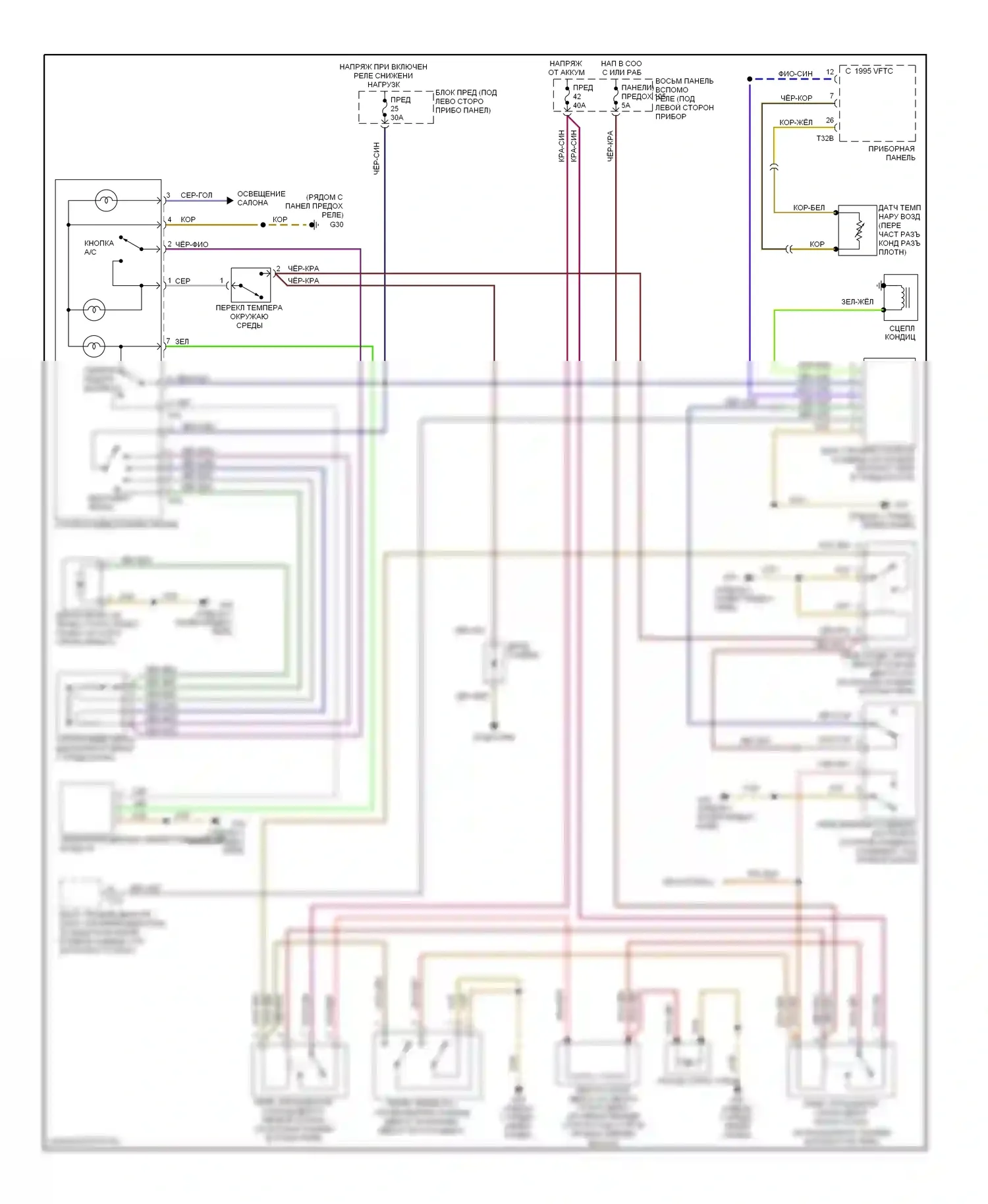 Passat Volkswagen B5 рестайлинг (2000-2005): 1.8л турбо, электросхема ручного кондиционера 