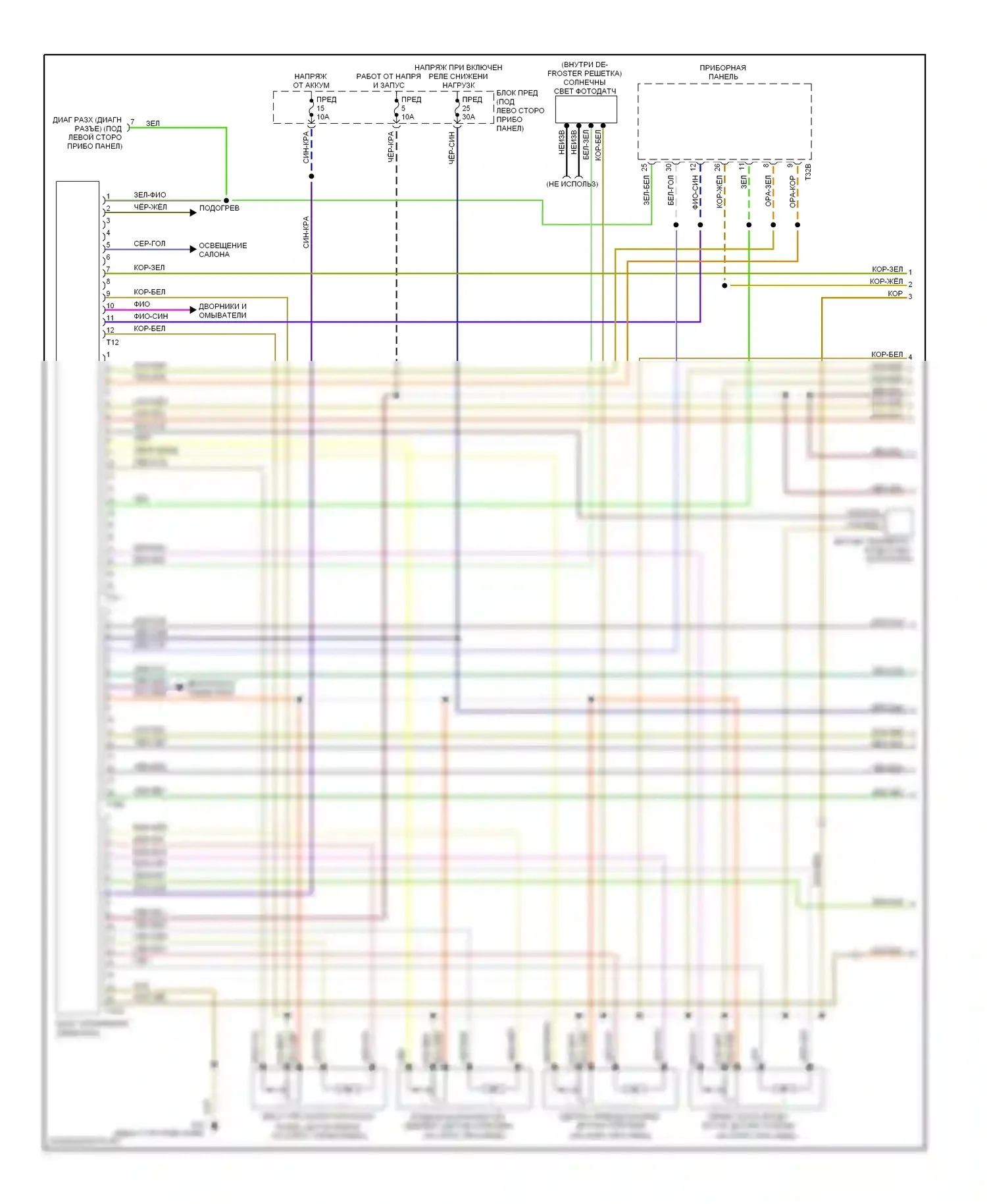 Passat Volkswagen B5 рестайлинг (2000-2005): 2.8л, электросхема климат контроля (1 из 2) 