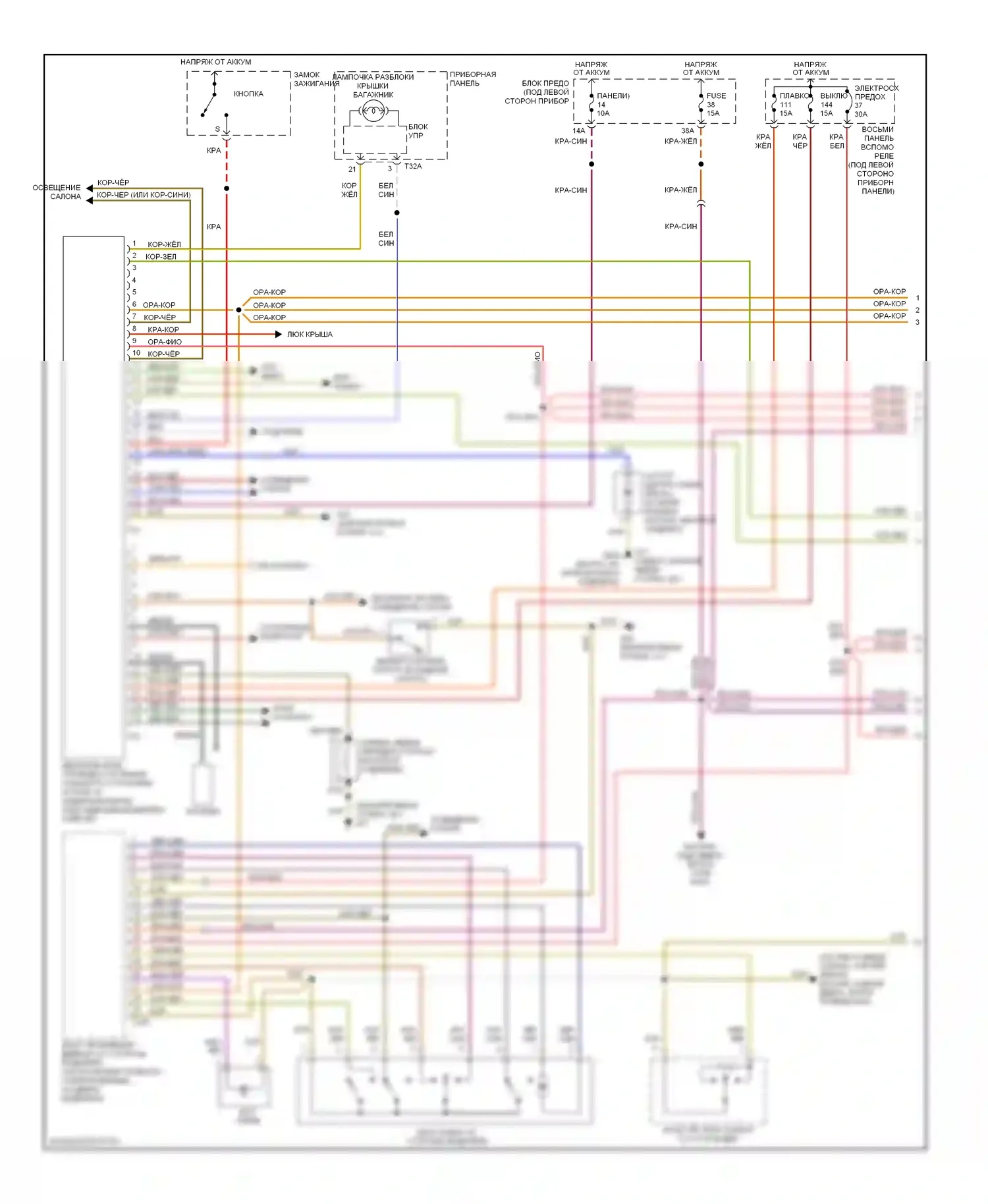 Passat Volkswagen B5 рестайлинг (2000-2005): Сигнализации электросхема (1 из 2) 