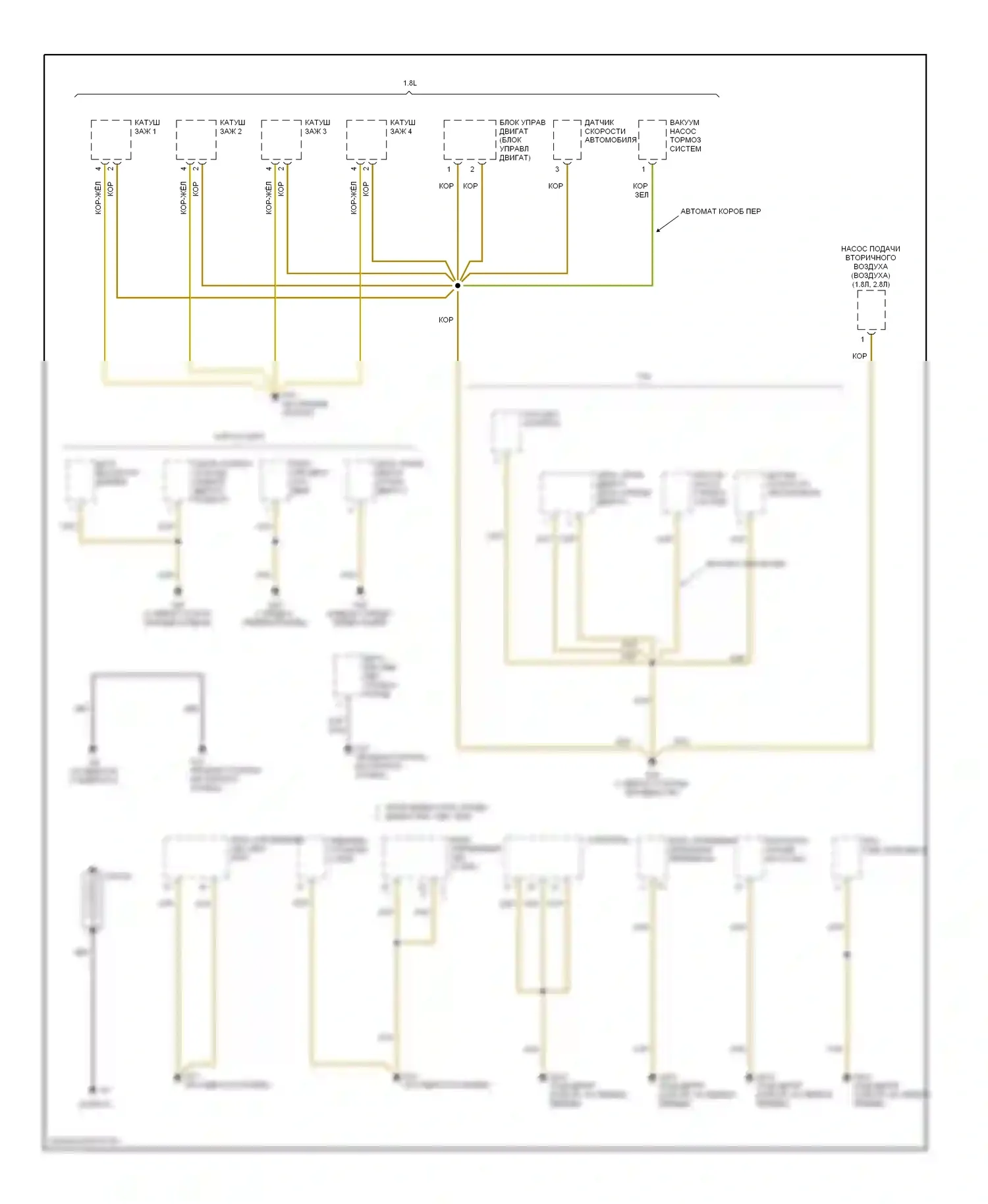 Passat Volkswagen B5 рестайлинг (2000-2005): Электросхема точек подключения масс (1 из 5) 