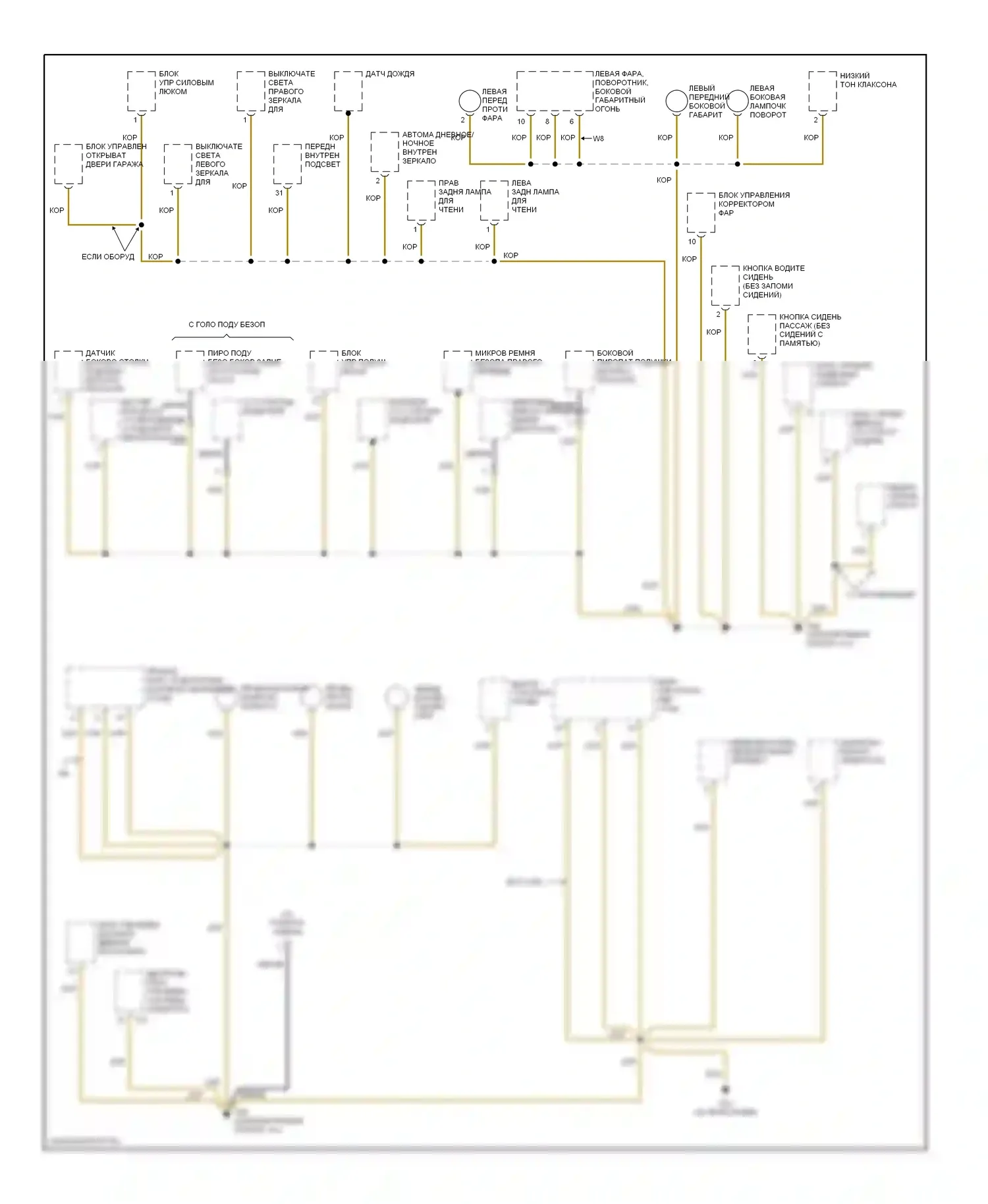 Passat Volkswagen B5 рестайлинг (2000-2005): Электросхема точек подключения масс (3 из 5) 