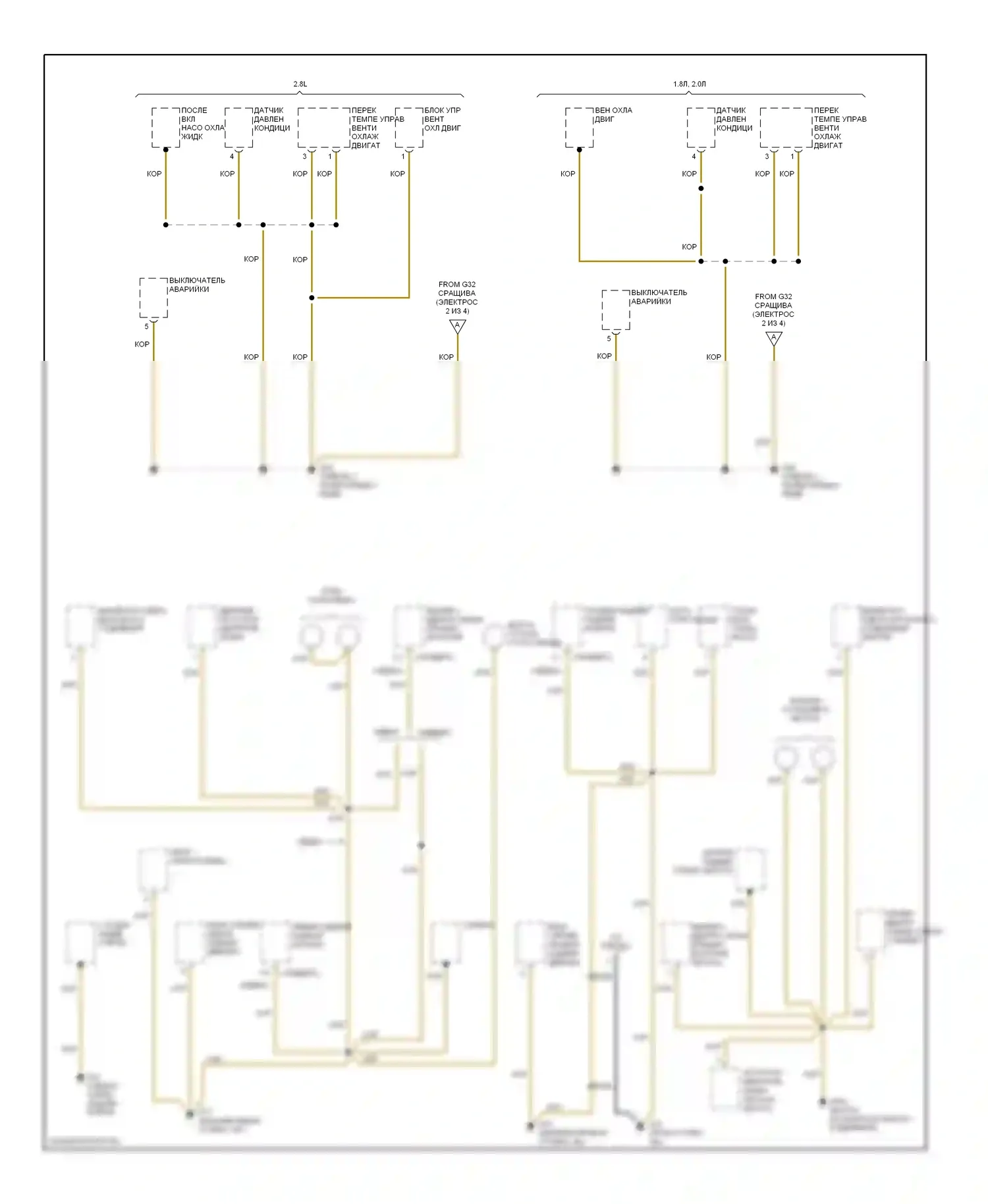 Passat Volkswagen B5 рестайлинг (2000-2005): Электросхема точек подключения масс (4 из 5) 
