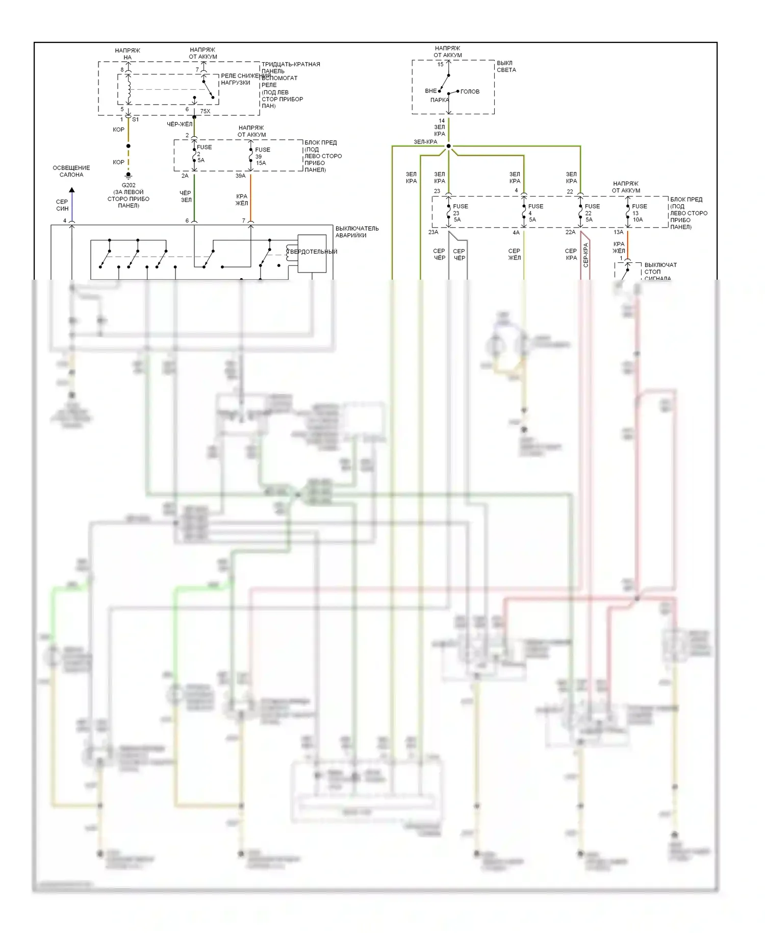 Passat Volkswagen B5 (1996-2001): Электросхема фар и фонарей 